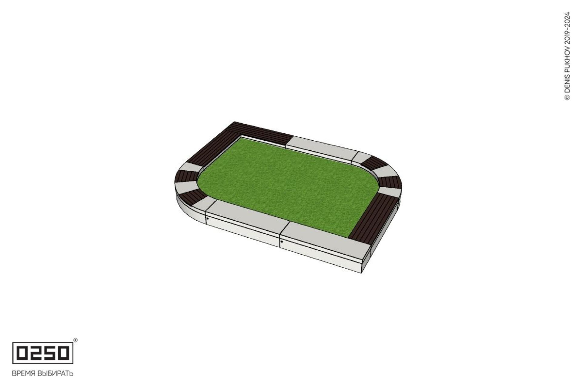 Уличная Скамейка цветник Листообразный с комбинированным настилом производство 0250