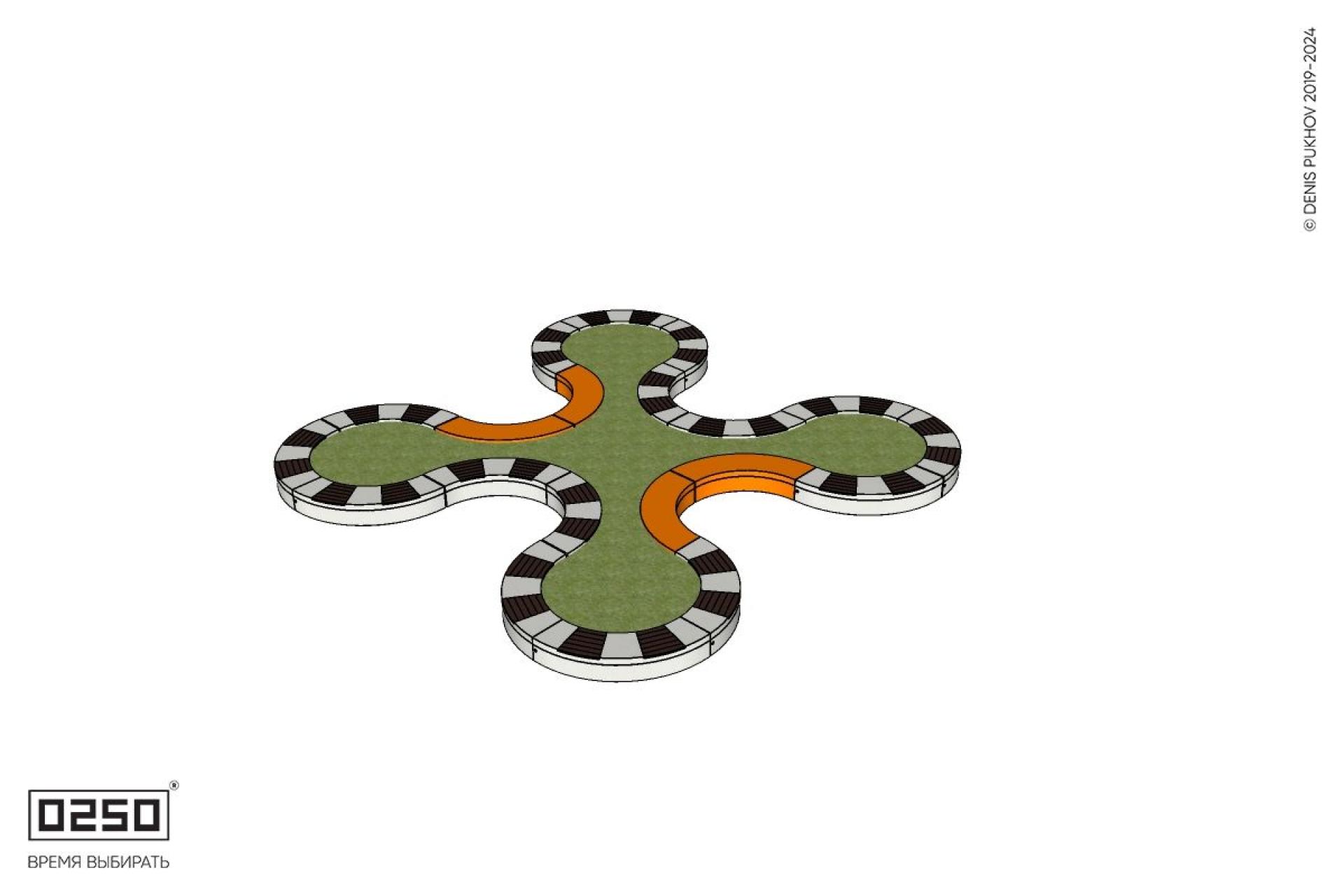 Скамейка цветник Спиннер, modul+