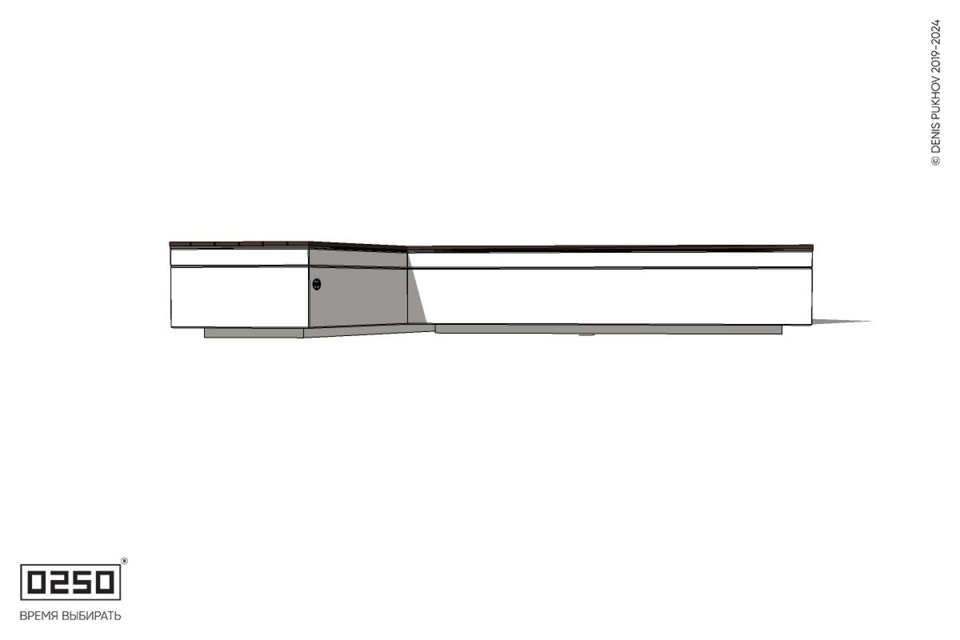 Уличная Скамейка трехлучевая скошенная на блоке производство 0250, module