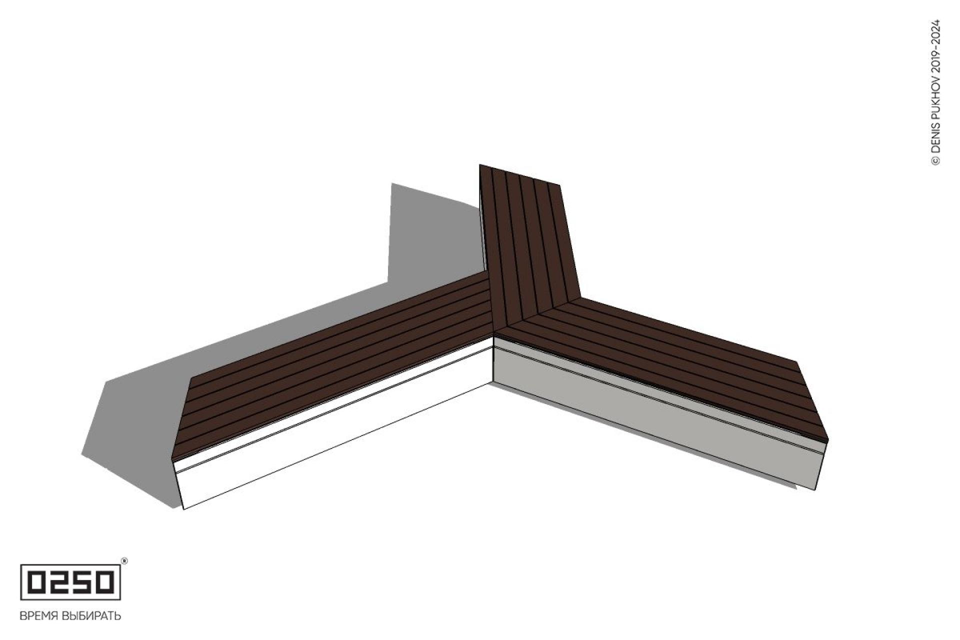 Уличная Y-образная трехлучевая скамейка на блоке производство 0250