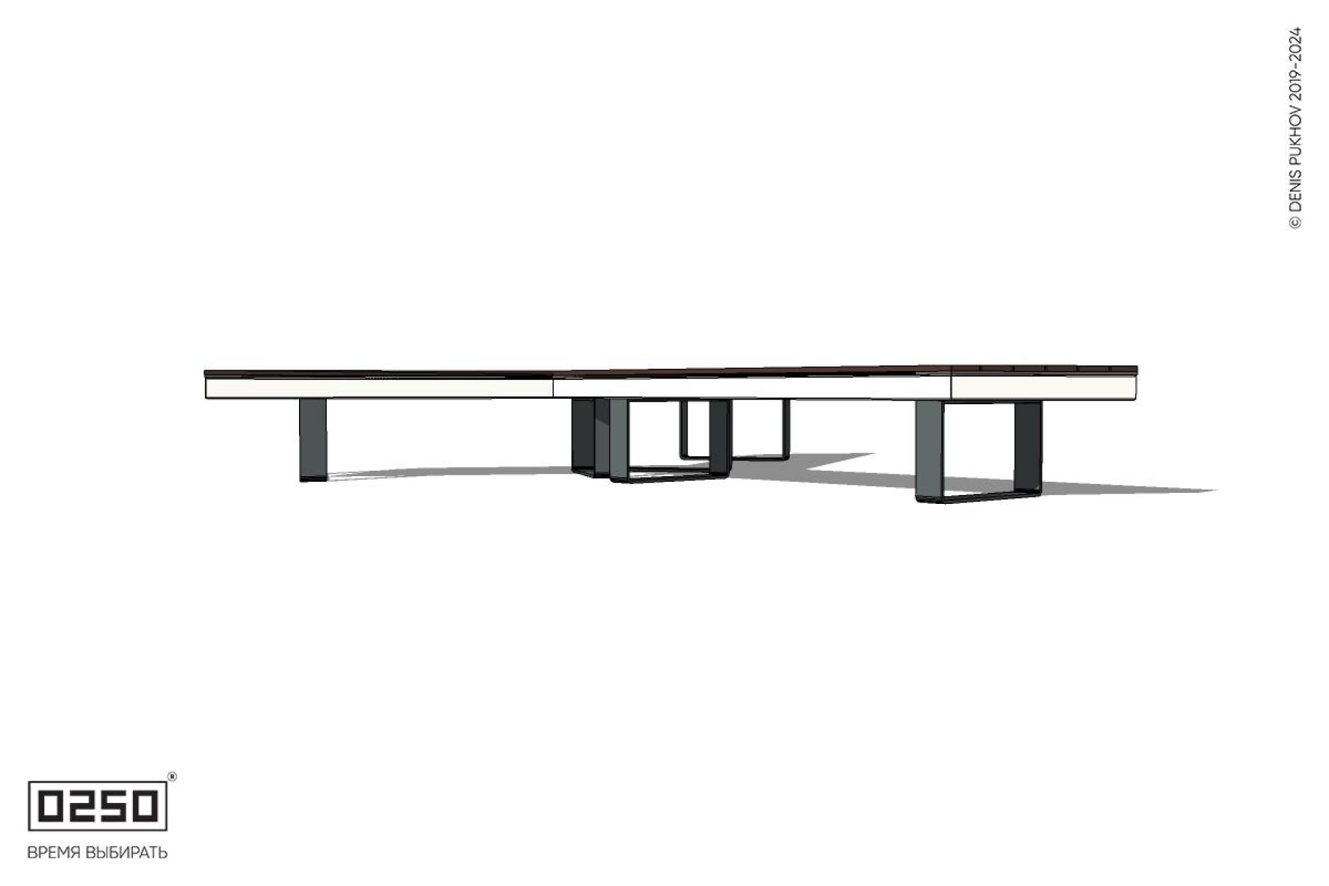 Уличная Y-образная трехлучевая скамейка на ножках производство 0250