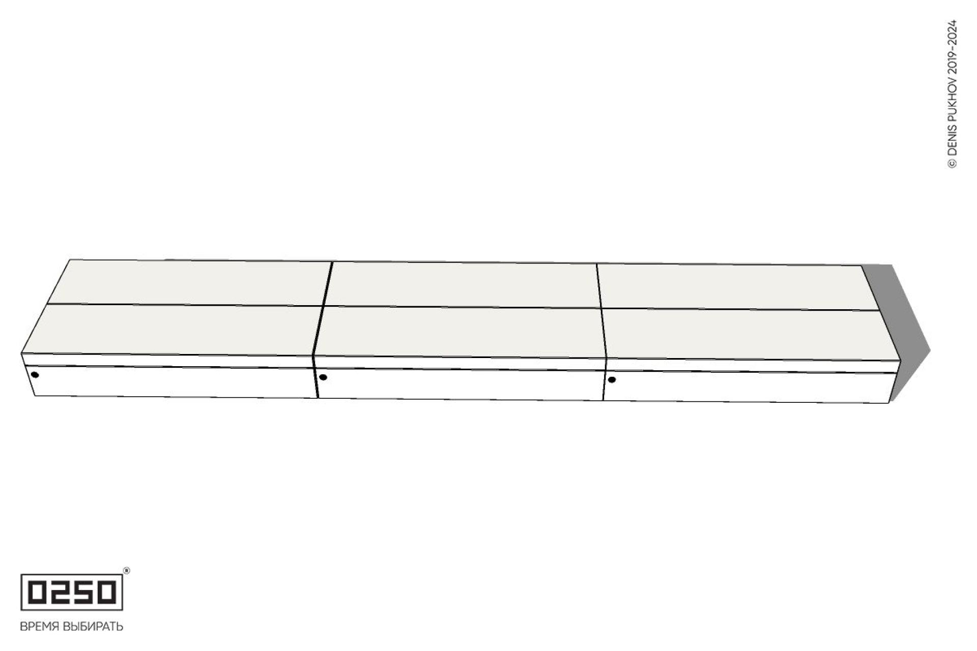 Уличная Бетонная трехпролетная двухсторонняя скамейка на блоке производство 0250