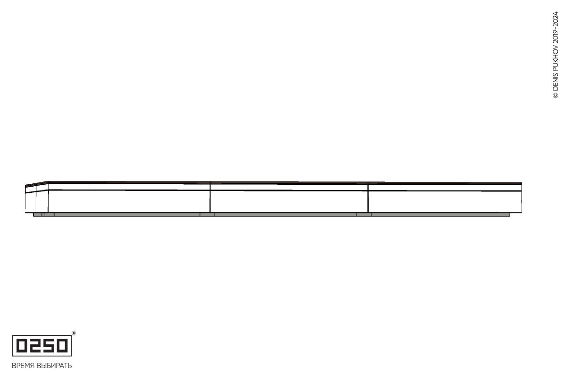 Уличная Скамейка параллелограммная левая двухсторонняя трехпролетная на блоке производство 0250