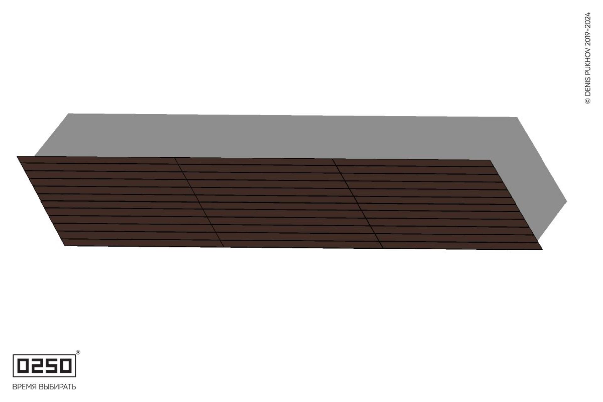 Уличная Скамейка параллелограммная левая двухсторонняя трехпролетная на блоке производство 0250, module