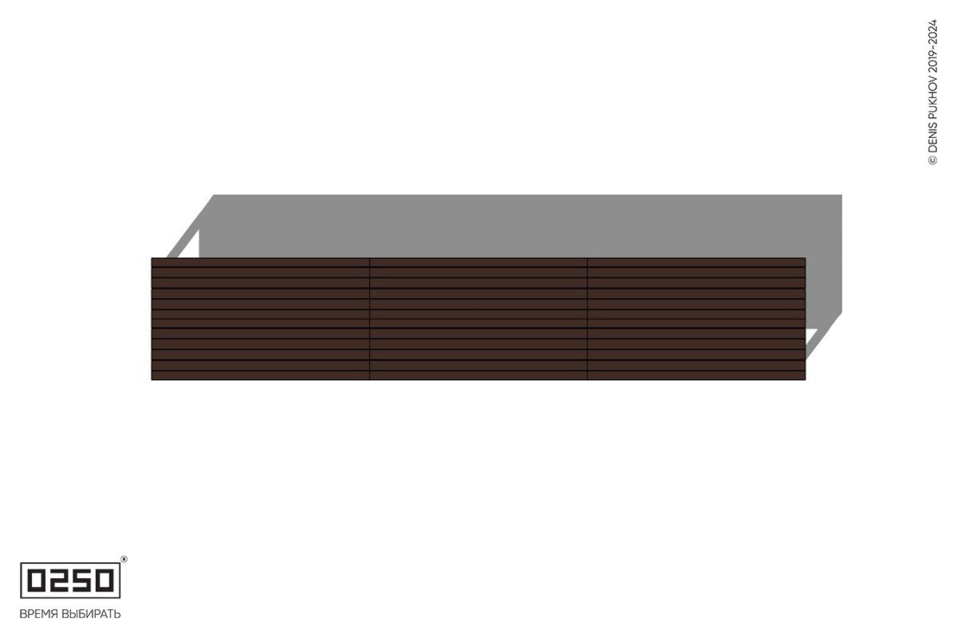 Уличная Скамейка двухсторонняя трехпролетная на ножках производство 0250, module