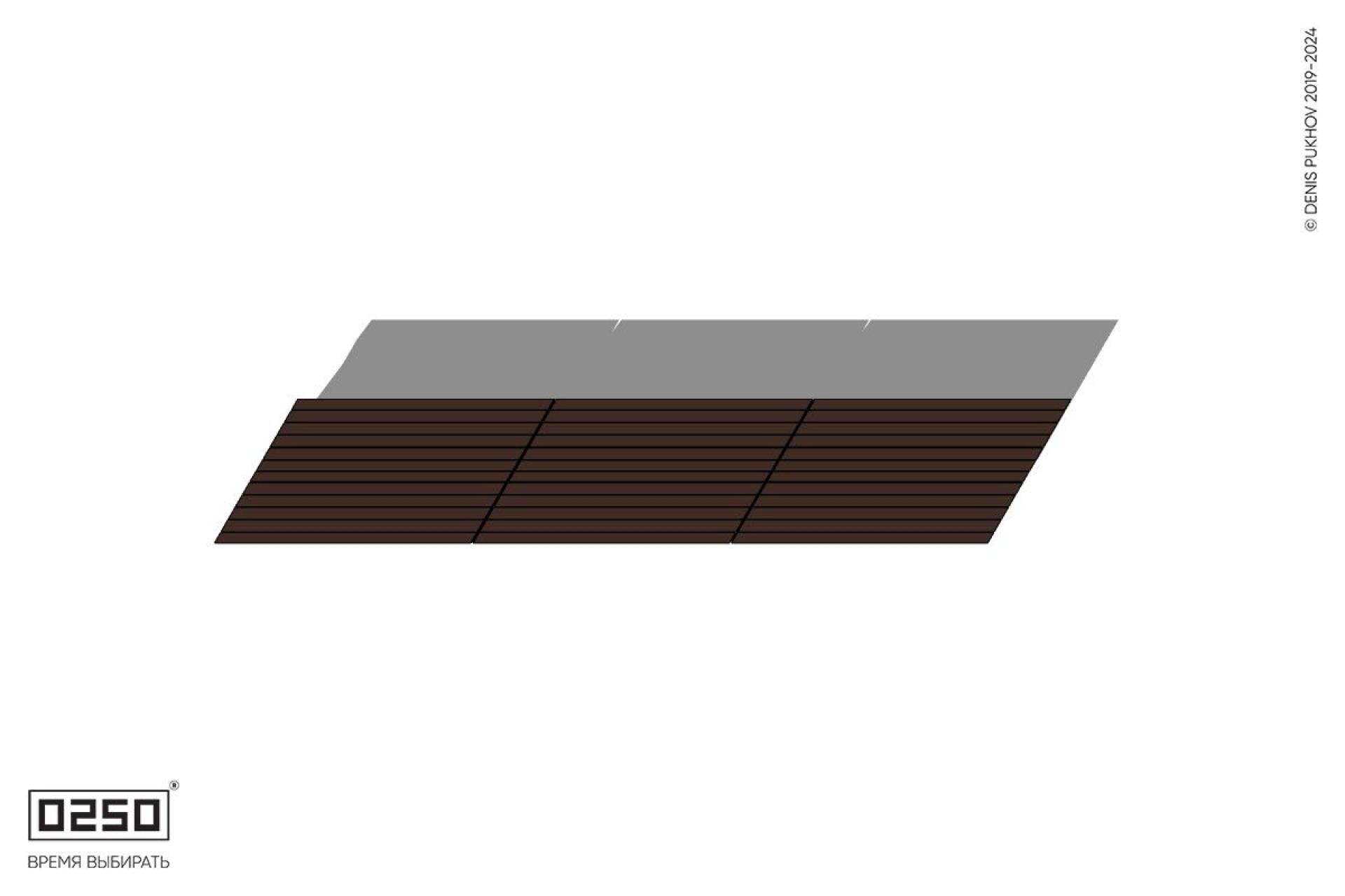 Уличная Скамейка параллелограммная правая двухсторонняя трехпролетная на ножках производство 0250, module