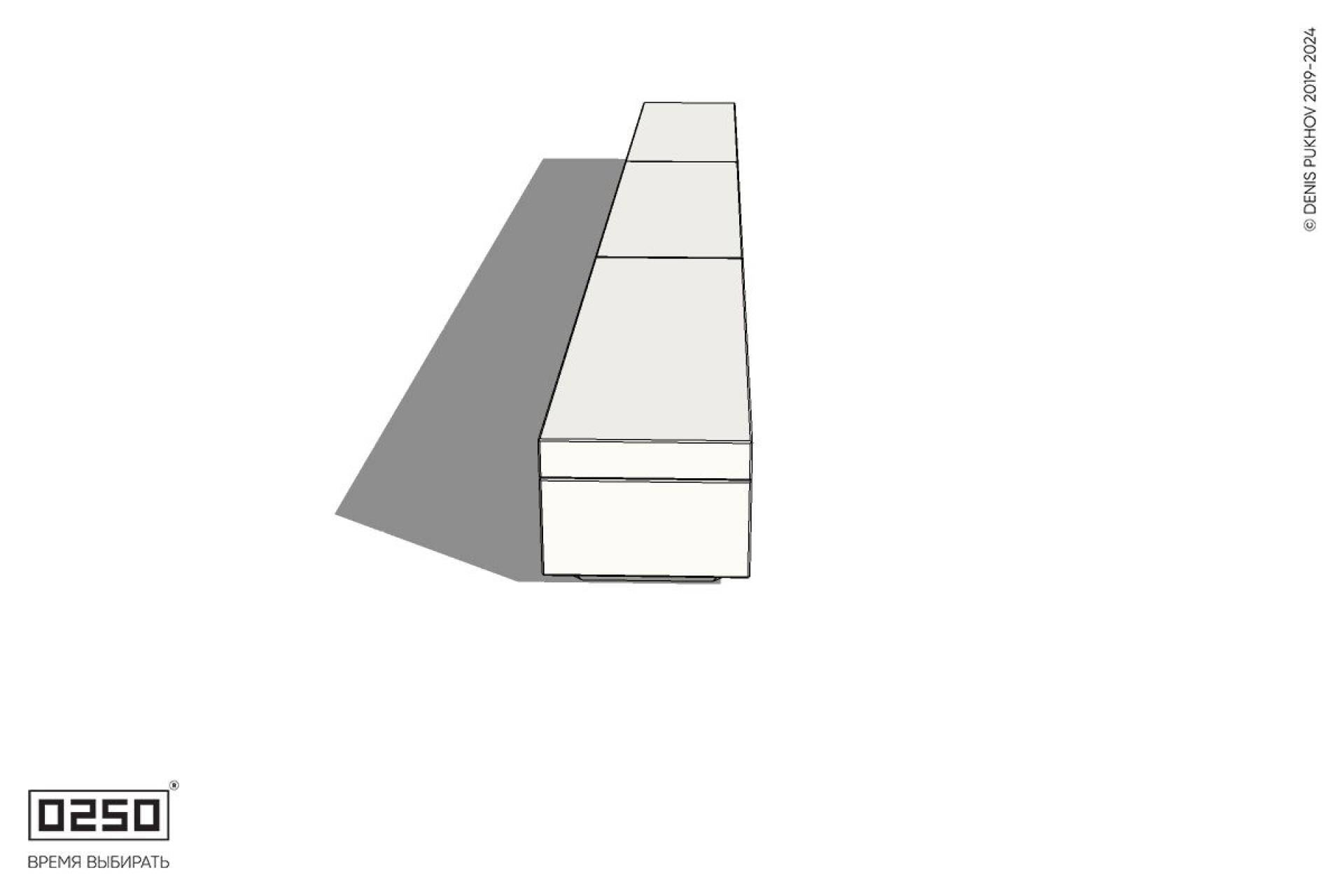 Уличная Бетонная трехпролетная скамейка на блоке производство 0250 Уличная Бетонная трехпролетная скамейка на блоке производство 0250