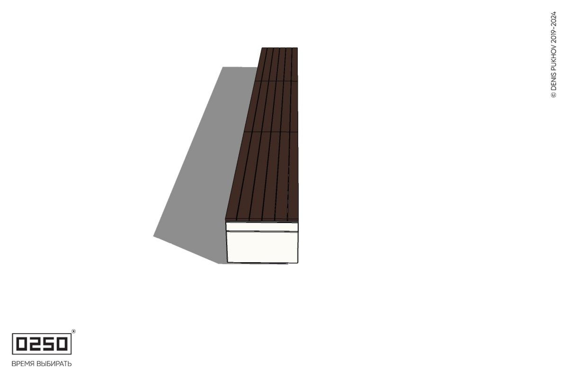 Уличная Скамейка трехпролетная на блоке производство 0250