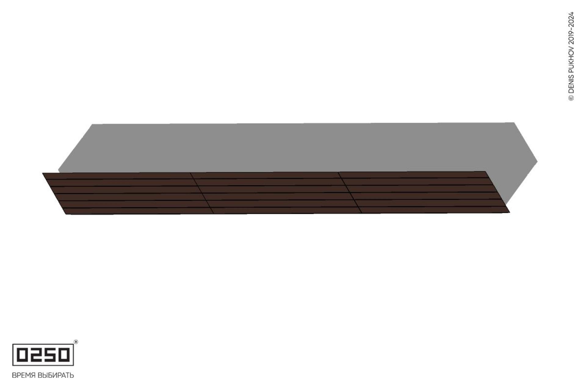 Уличная Скамейка параллелограммная левая трехпролетная на блоке производство 0250, module