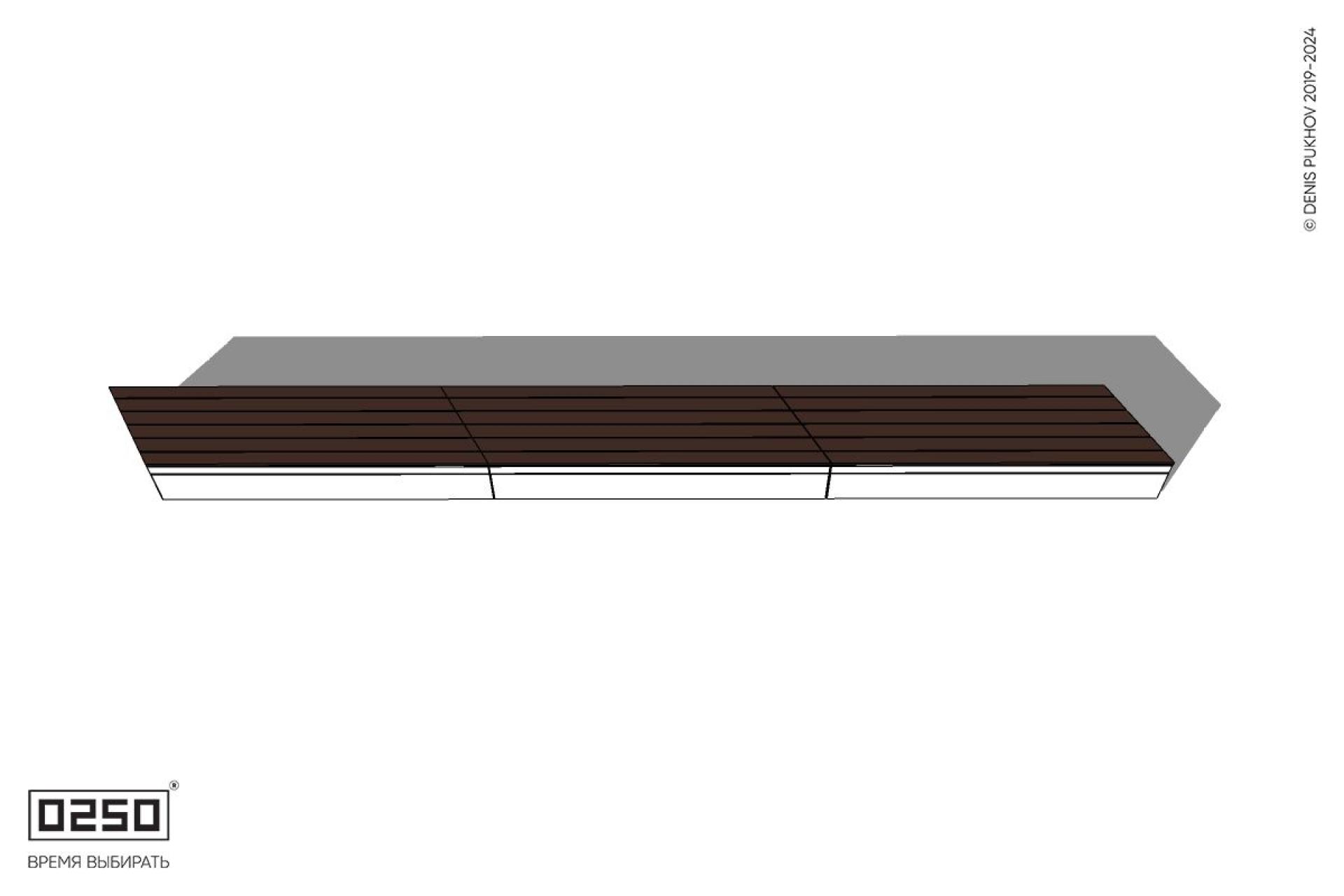 Уличная Скамейка параллелограммная левая трехпролетная на блоке производство 0250