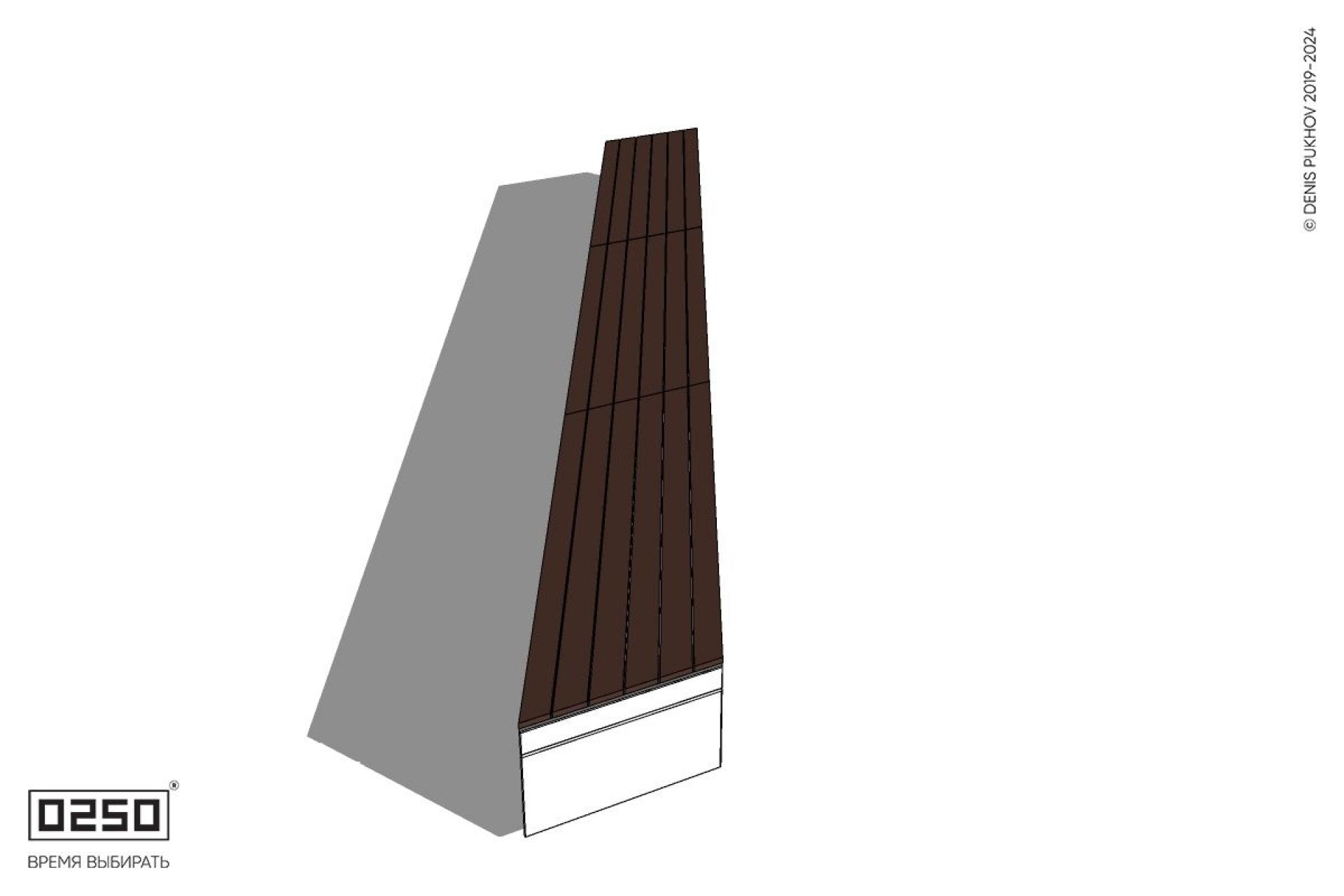 Уличная Скамейка параллелограммная левая трехпролетная на блоке производство 0250