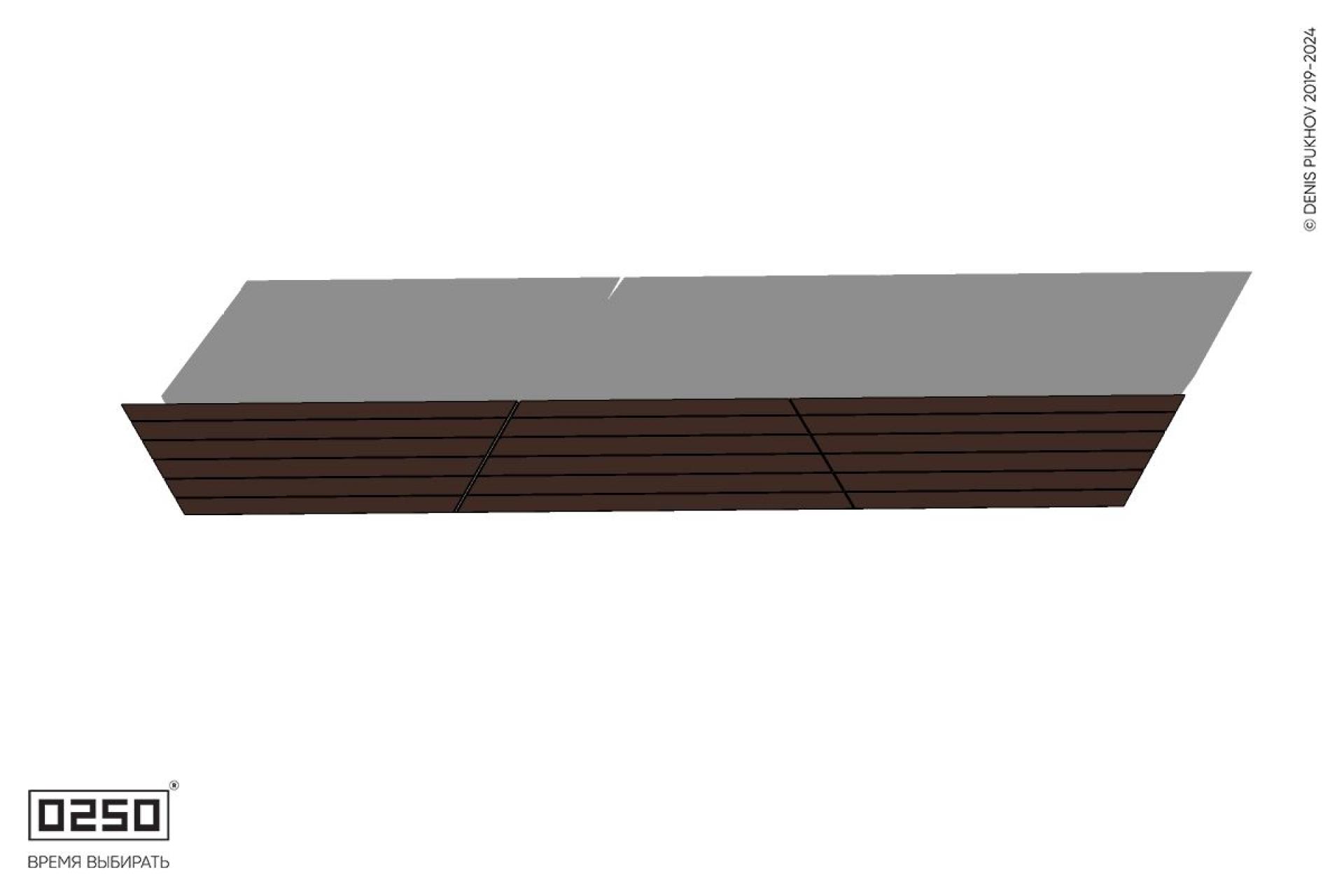 Уличная Скамейка трапециевидная трехпролетная на блоке производство 0250, module