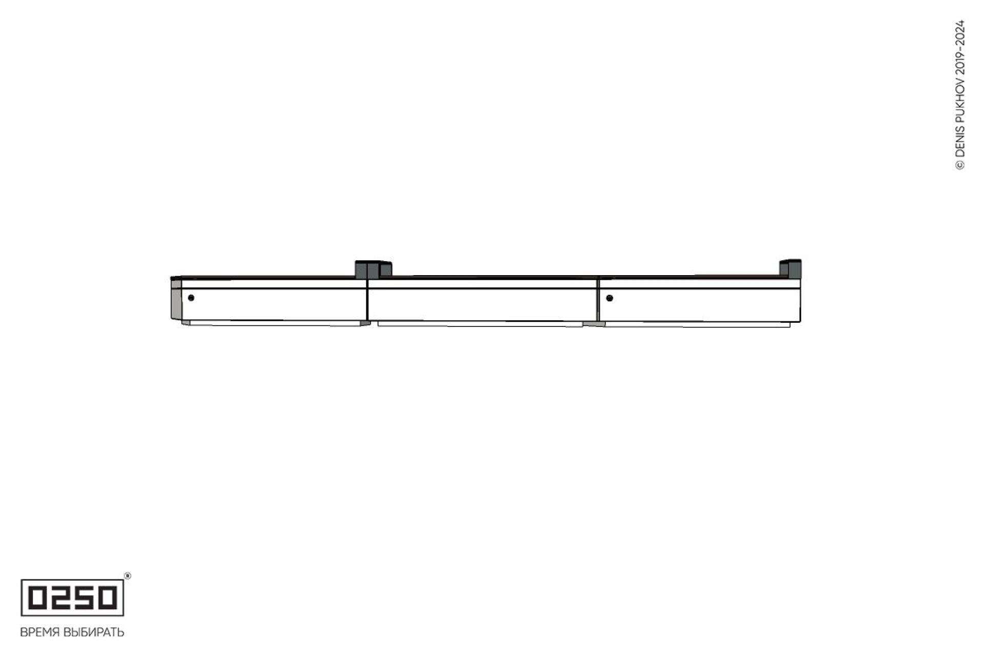 Уличная Скамейка скошенная справа трехпролетная с редкими подлокотниками на блоке производство 0250