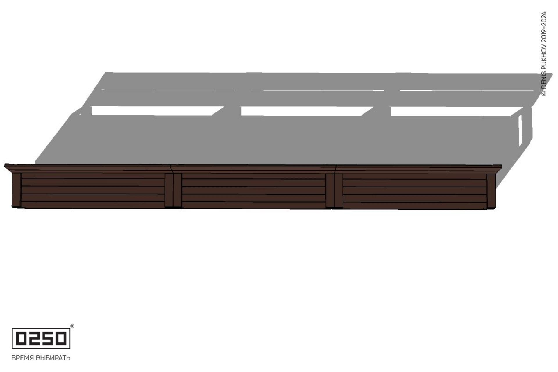 Уличная Скамейка трехпролетная со спинкой и подлокотниками на блоке производство 0250, module