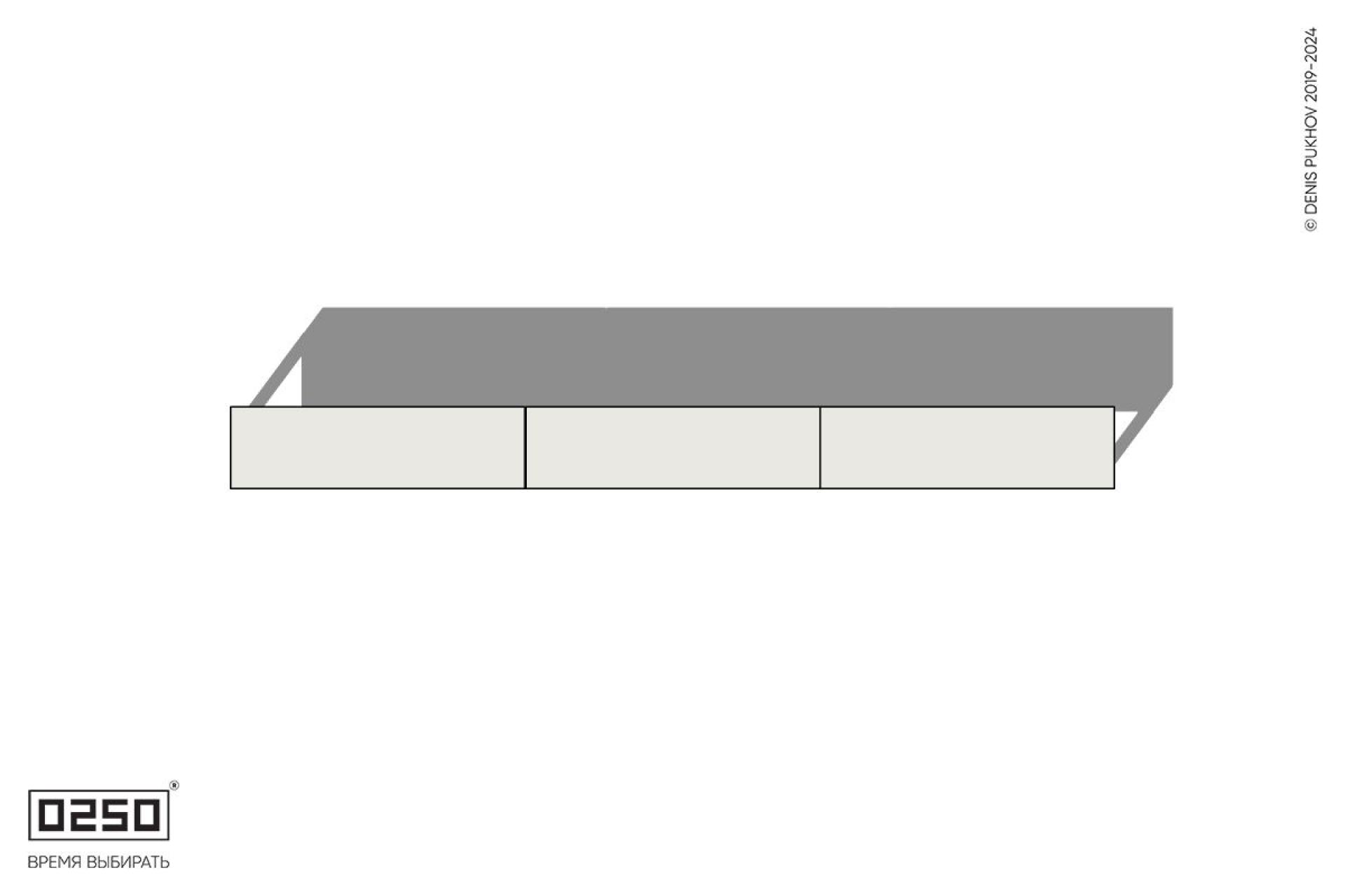 Бетонная трехпролетная скамейка на ножках Уличная Бетонная трехпролетная скамейка на ножках производство 0250, module