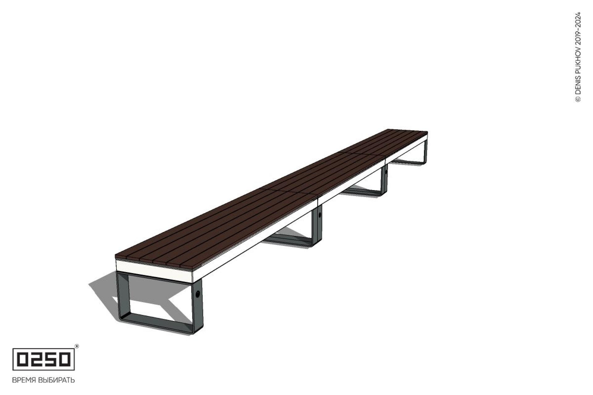 Уличная Скамейка трехпролетная на ножках производство 0250
