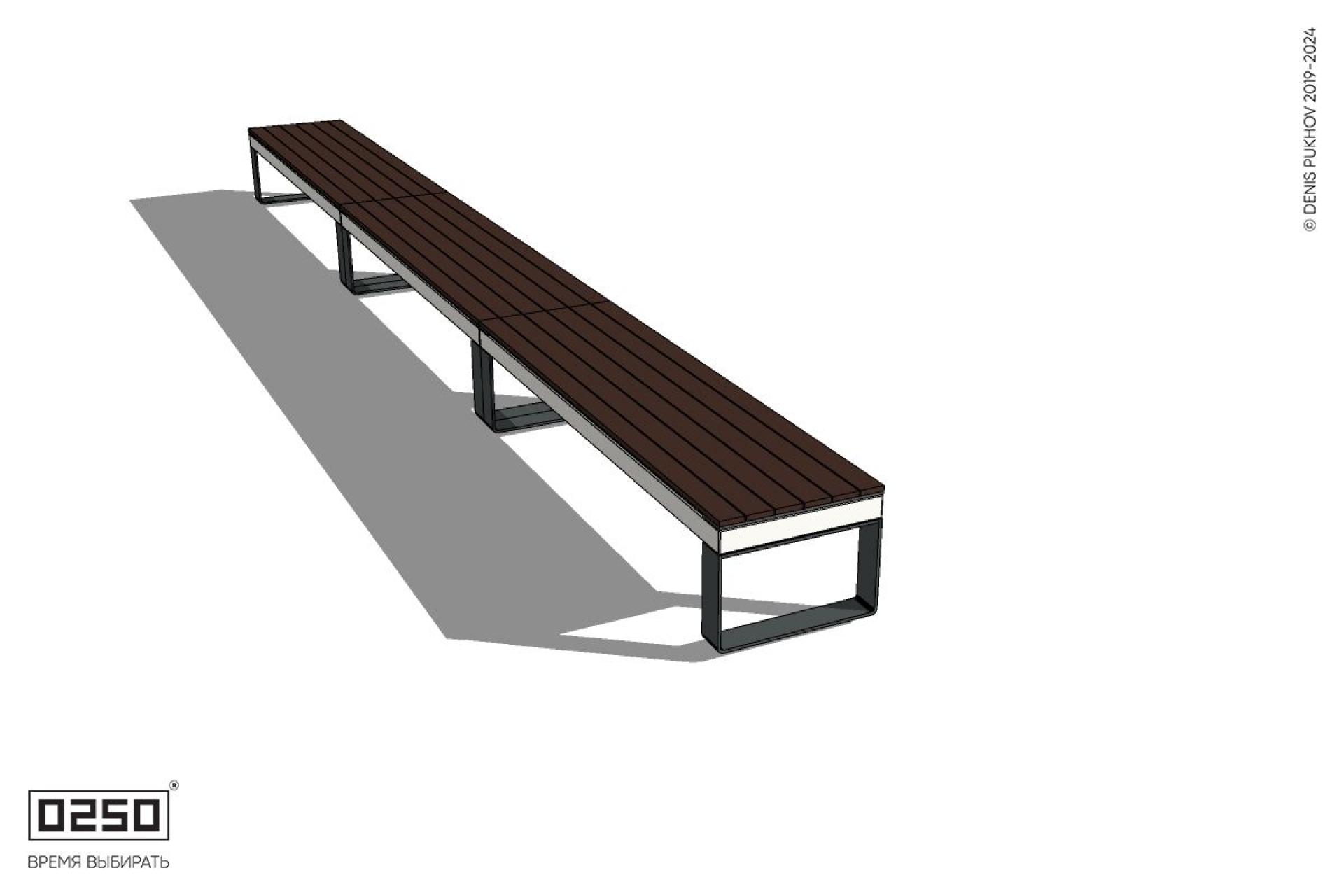 Уличная Скамейка трехпролетная на ножках производство 0250