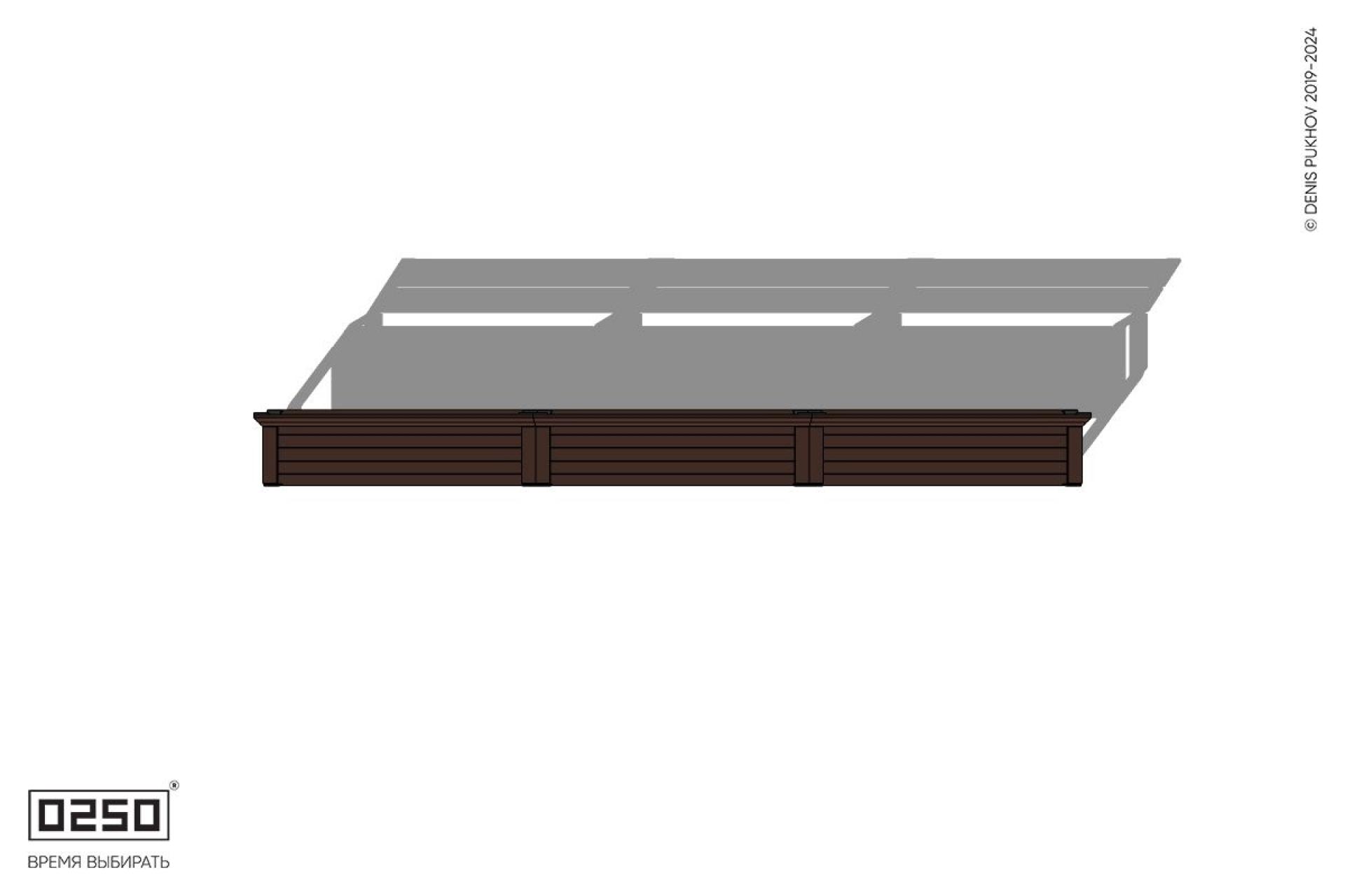 Уличная Скамейка трехпролетная со спинкой и подлокотником на ножках производство 0250, module