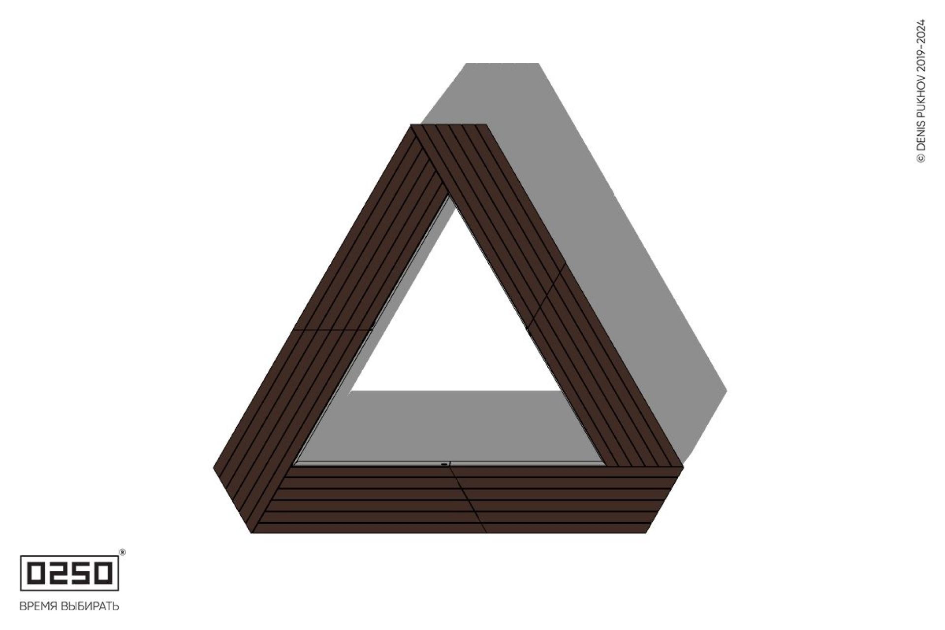 Уличная Треугольная двухпролетная скамейка на блоке усеченная короткая производство 0250, module