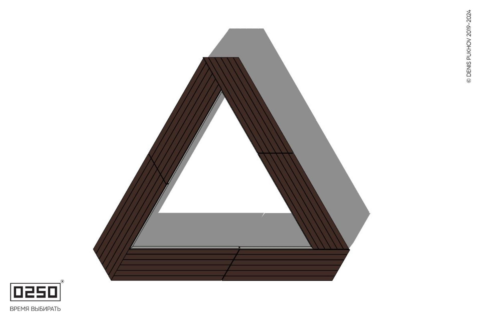 Уличная Треугольная двухпролетная скамейка на блоке усеченная производство 0250, module