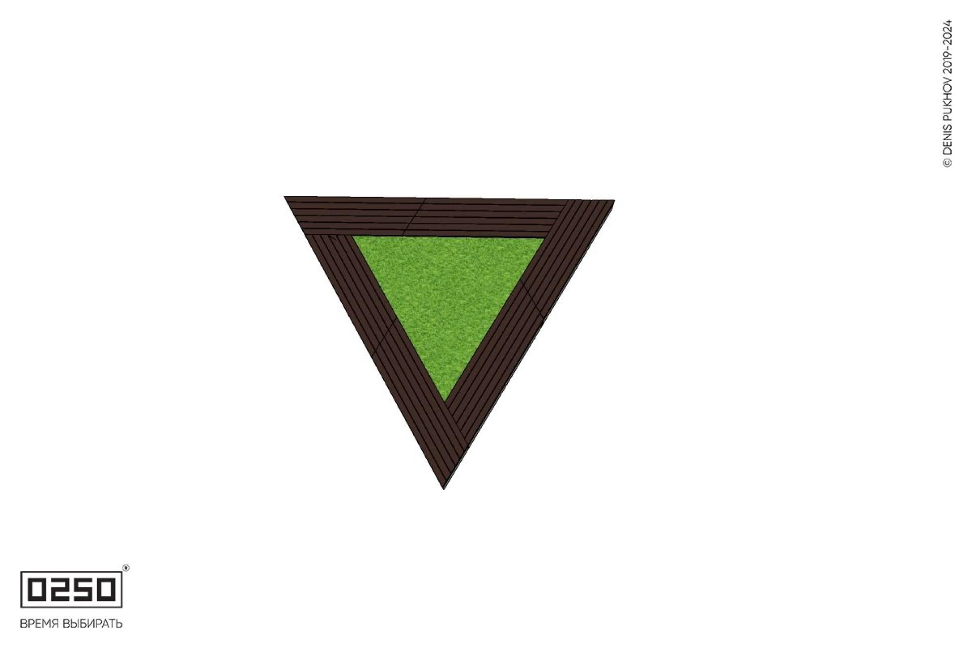 Уличная Треугольная двухпролетная скамейка цветник производство 0250