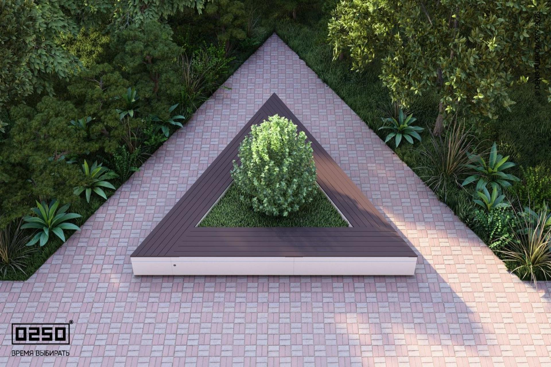 Уличная Треугольная двухпролетная скамейка цветник производство 0250, modul+