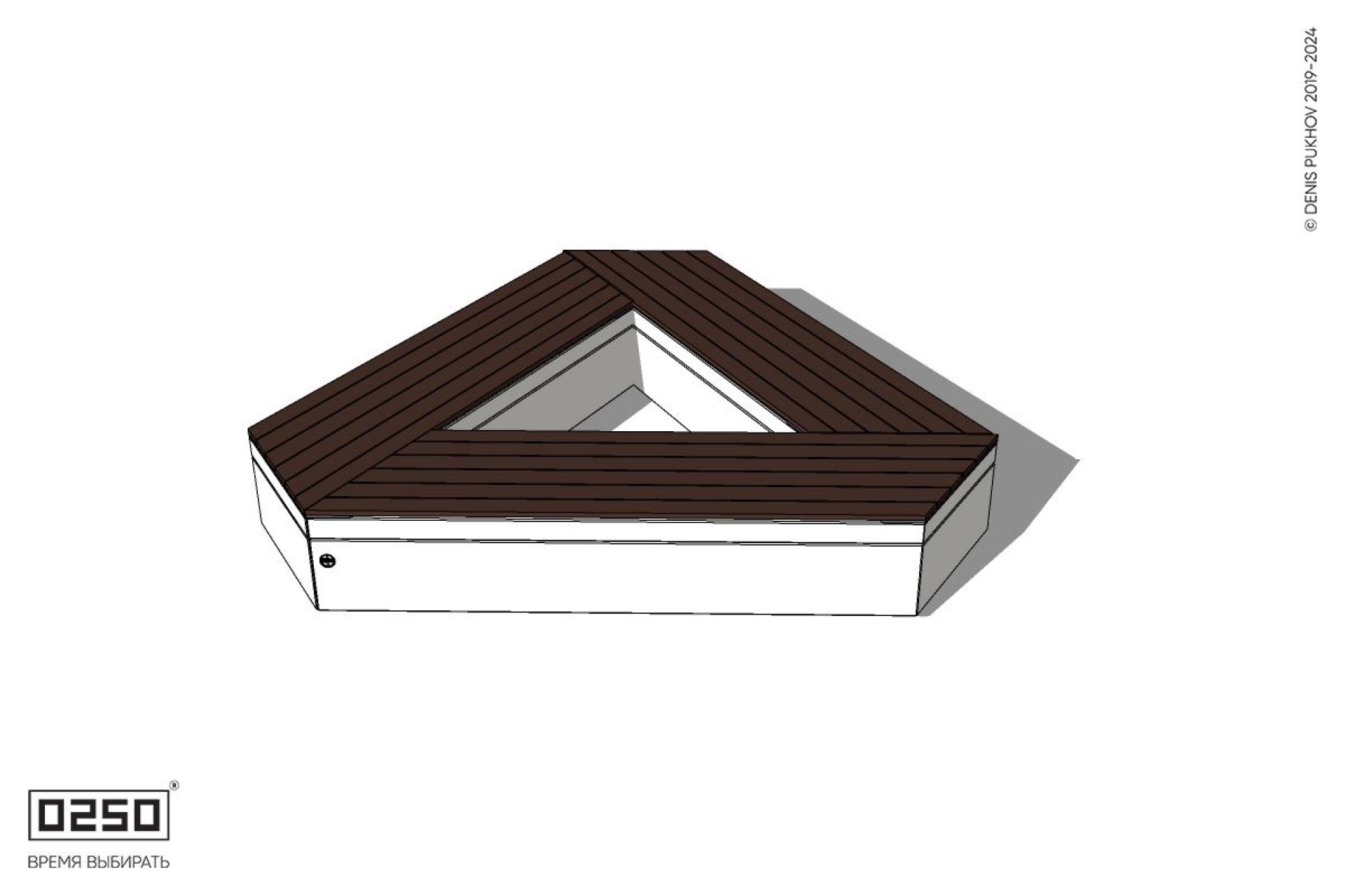 Уличная Скамейка треугольная усеченная на блоке производство 0250, module