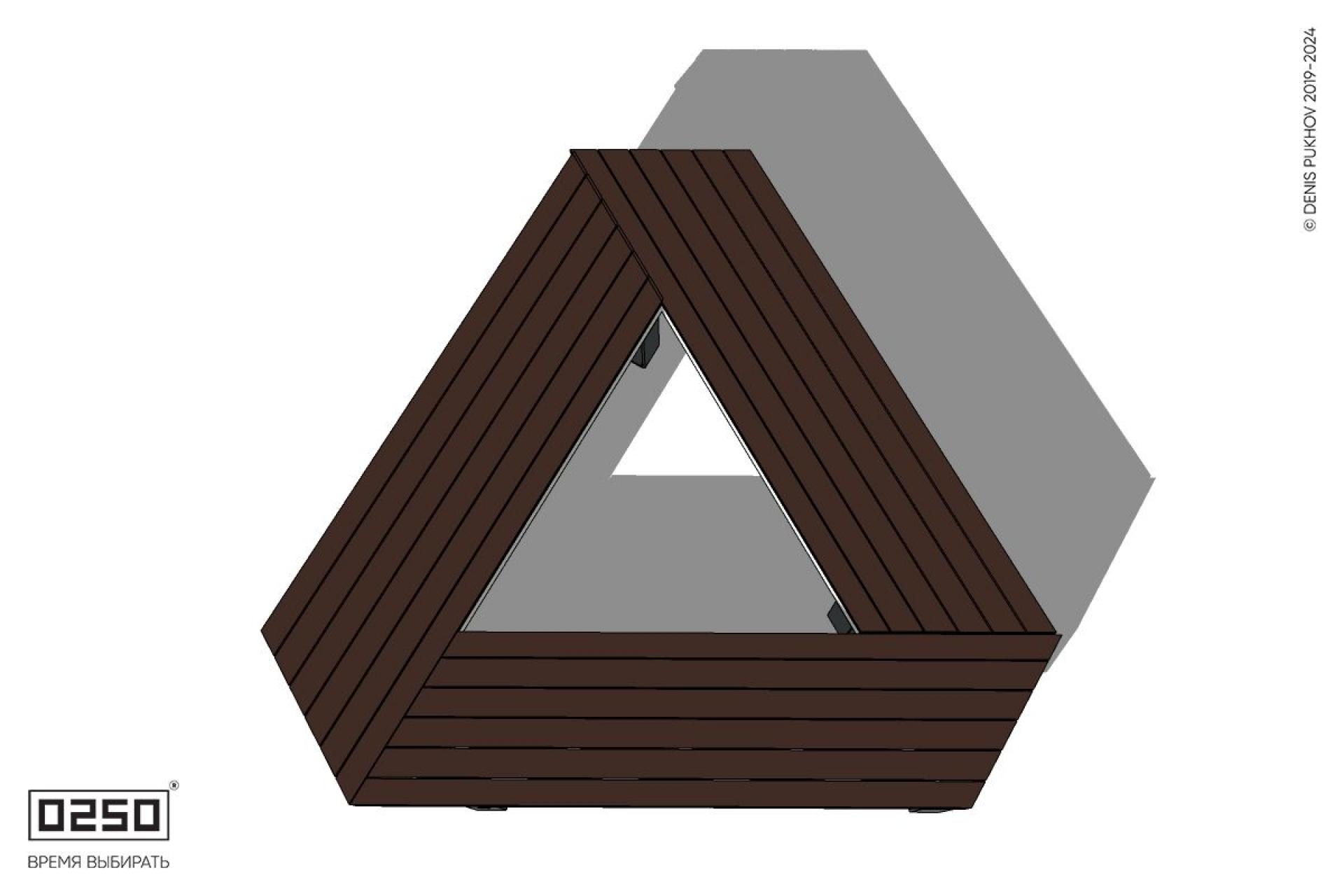 Уличная Скамейка треугольная усеченная на ножках производство 0250, module