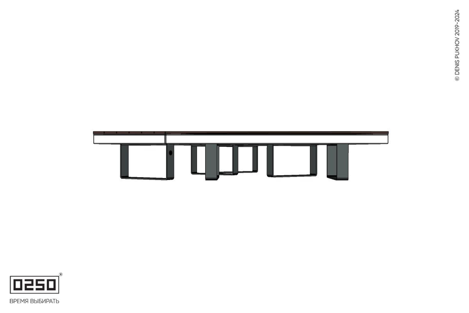 Уличная Треугольная скамейка на ножках производство 0250