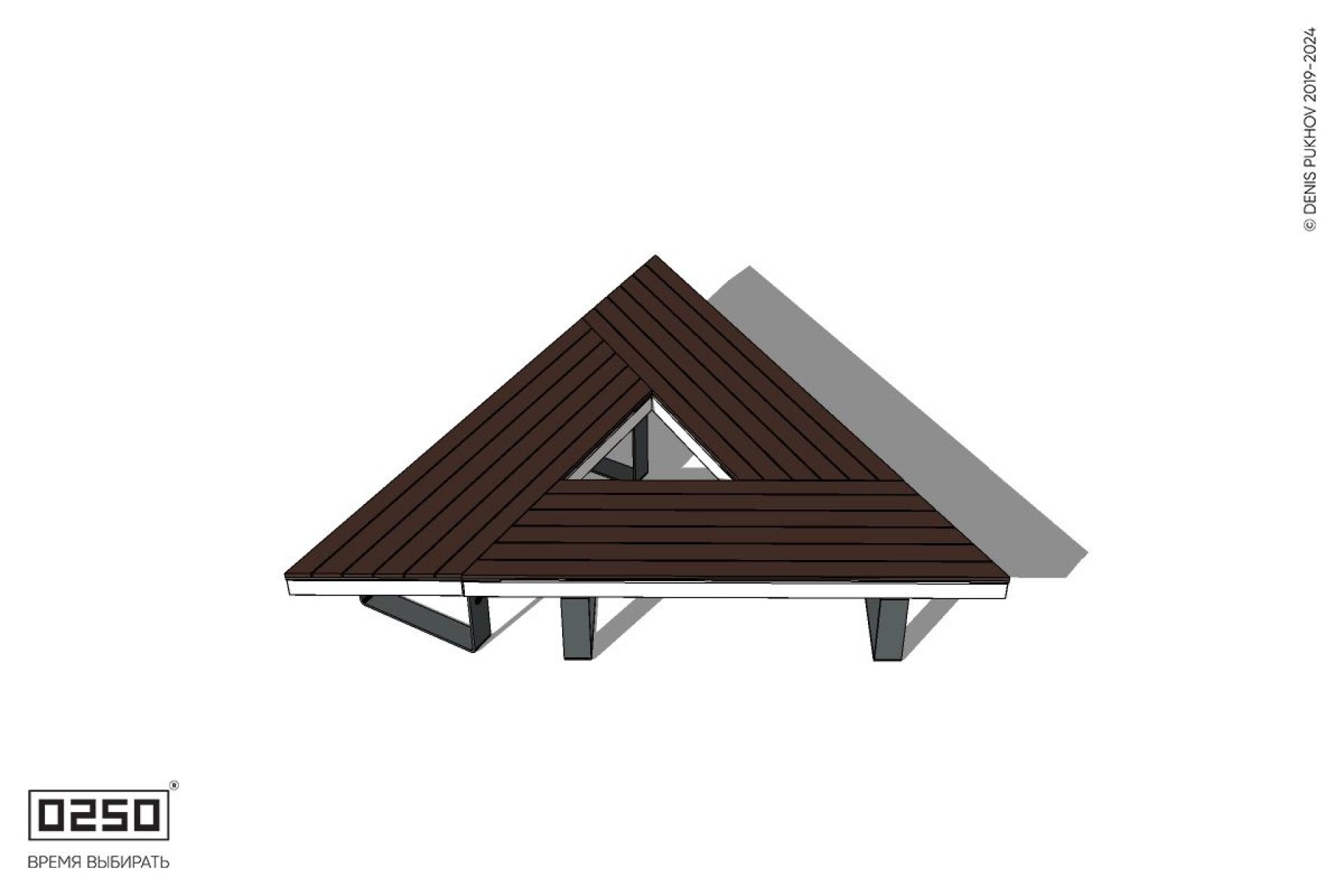 Уличная Треугольная скамейка на ножках производство 0250