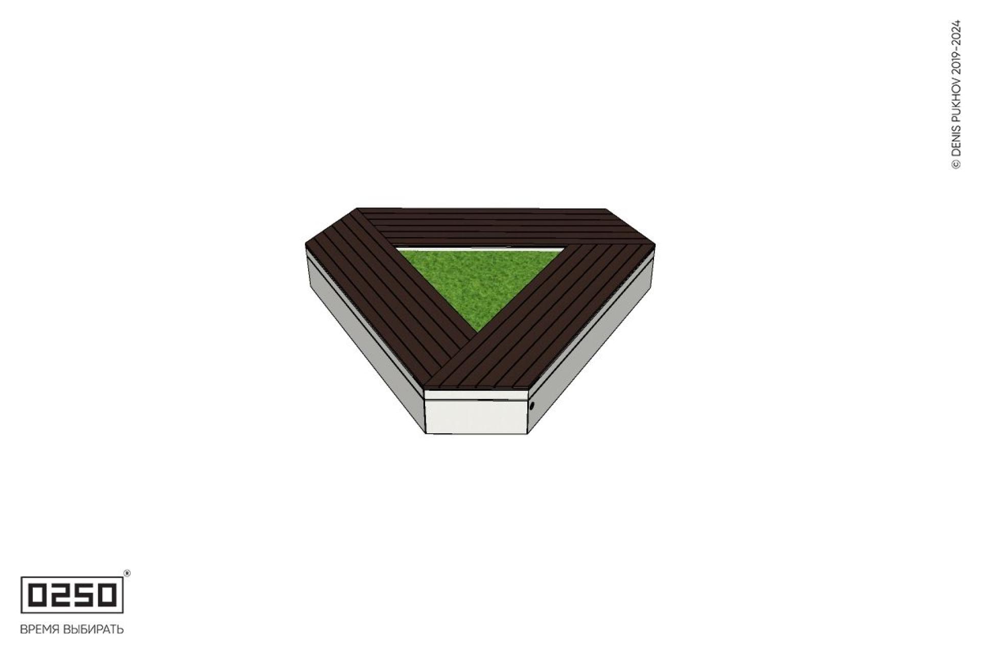 Уличная Треугольная скамейка цветник усеченная производство 0250, modul+