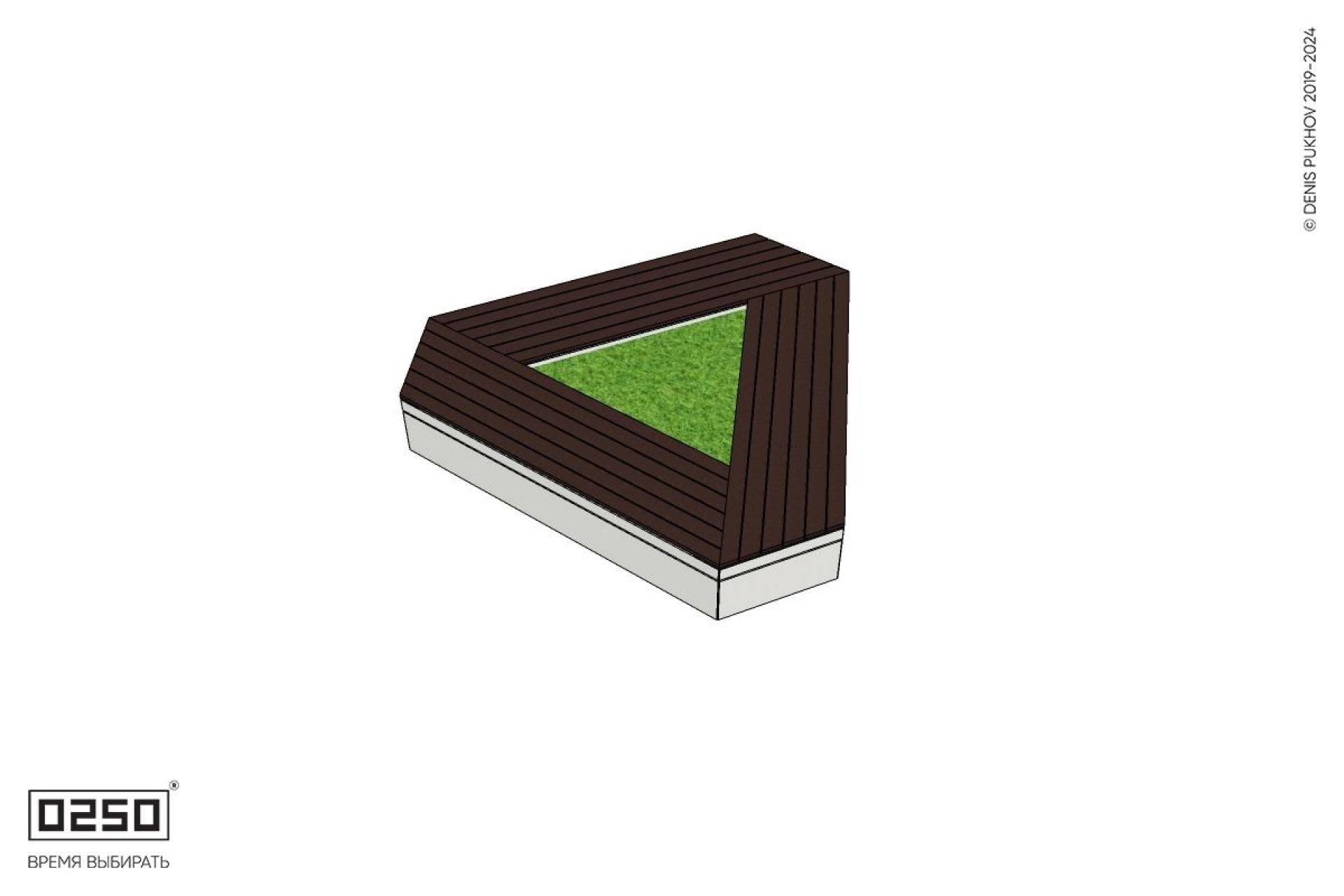 Уличная Треугольная скамейка цветник усеченная производство 0250