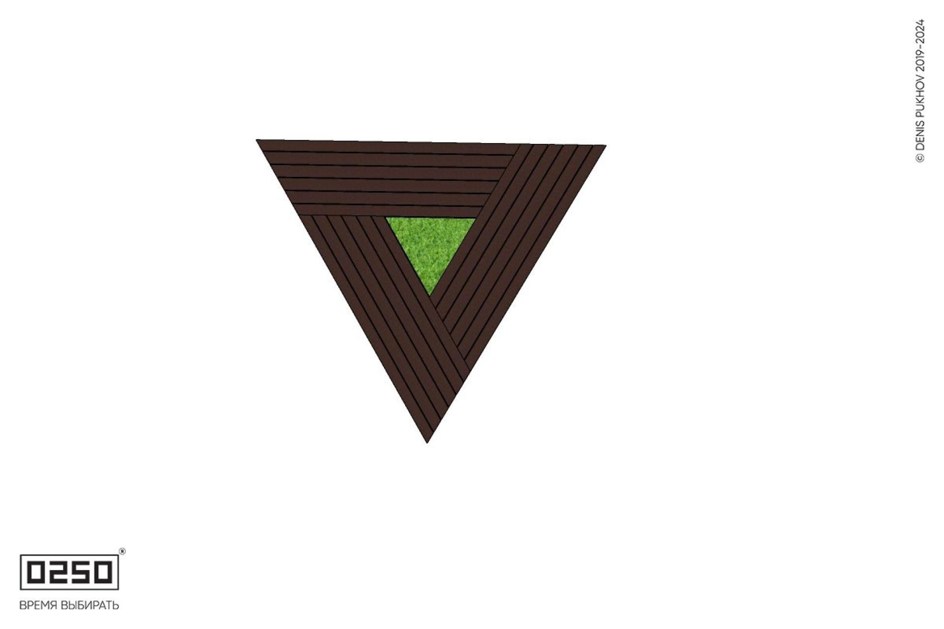 Уличная Треугольная скамейка цветник производство 0250