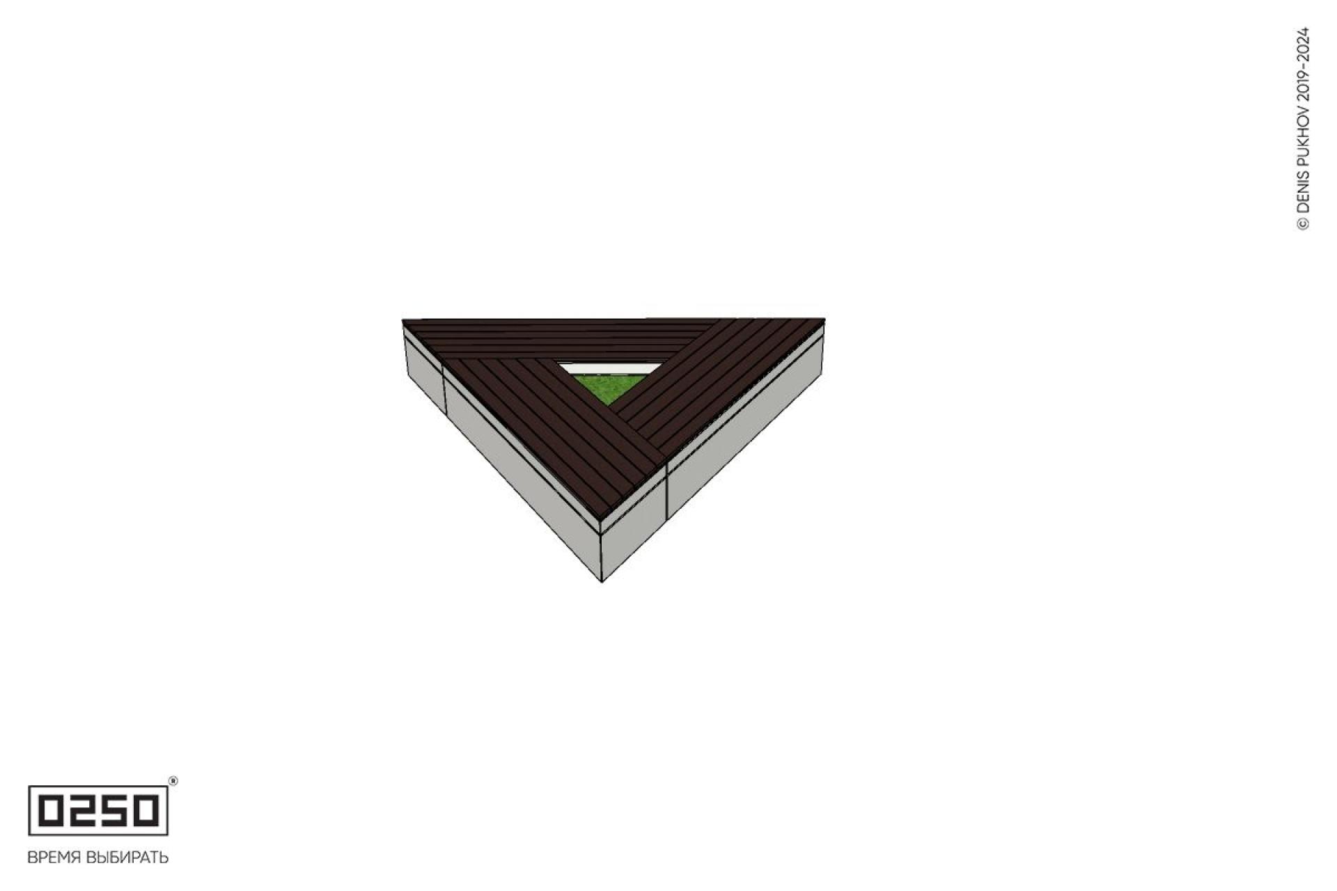 Уличная Треугольная скамейка цветник производство 0250, modul+