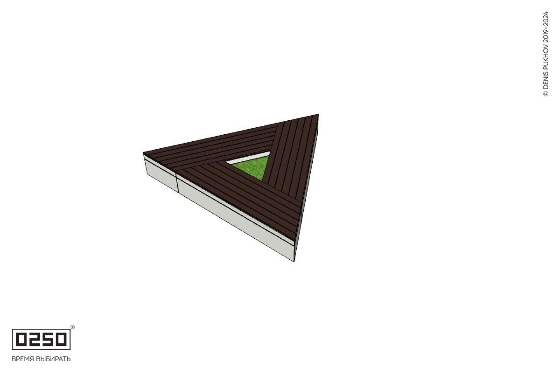 Уличная Треугольная скамейка цветник производство 0250