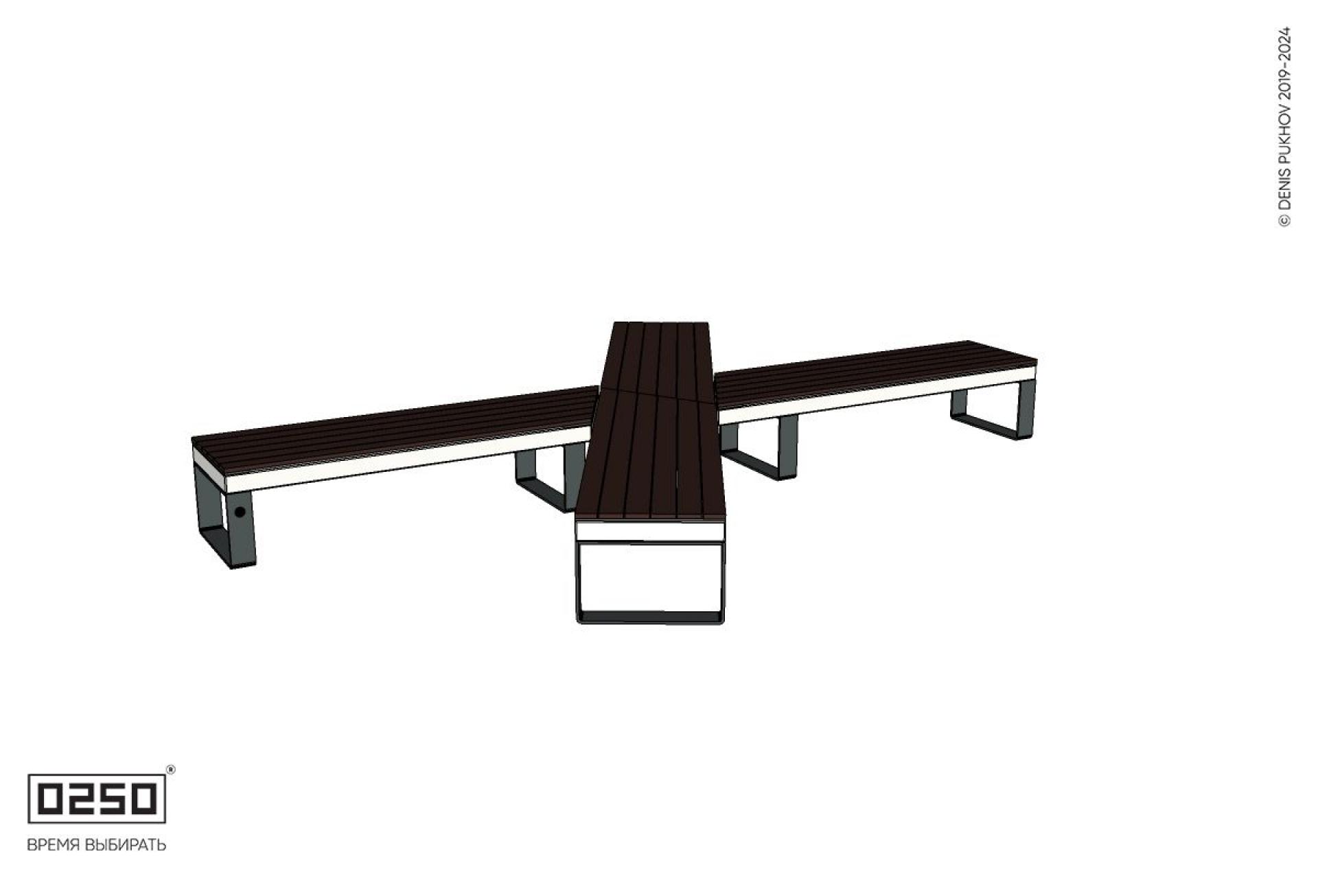 Уличная X-образная симметричная скамейка на ножках производство 0250 Уличная X-образная симметричная скамейка на ножках производство 0250