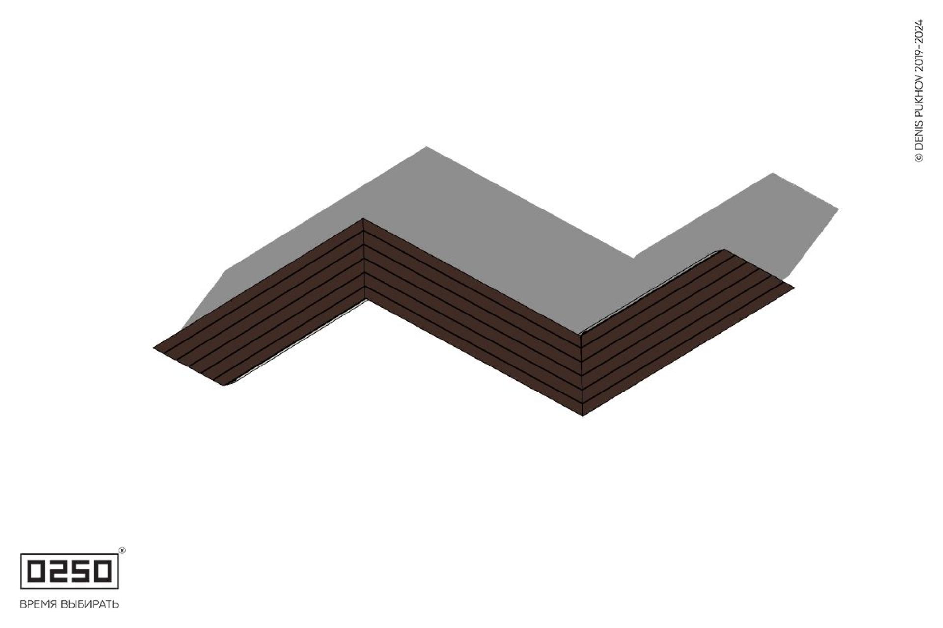 Уличная Z-образная трапецеидальная скамейка удлиненная на блоке производство 0250, module