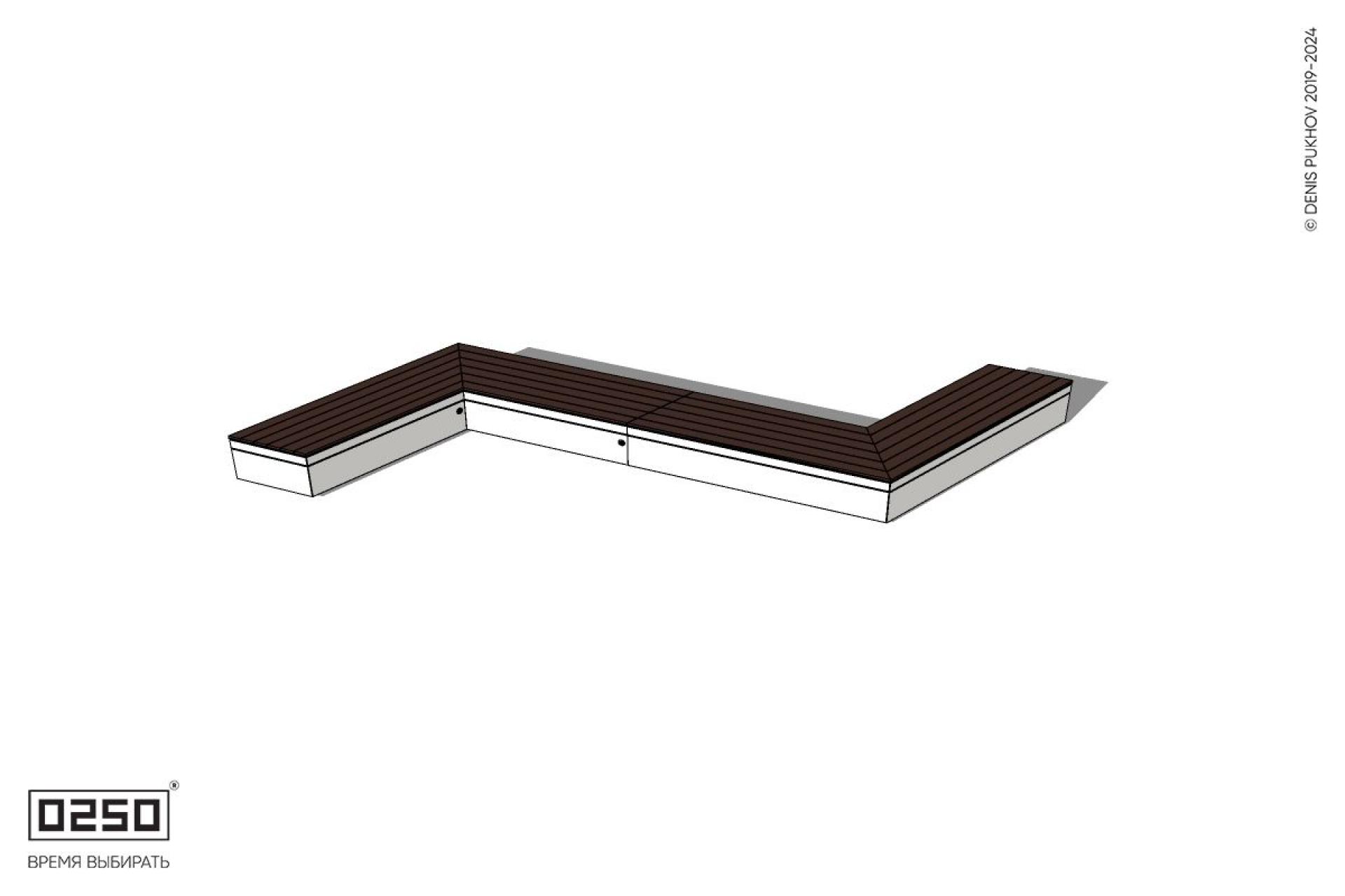 Уличная Z-образная трапецеидальная удвоенная скамейка на блоке производство 0250