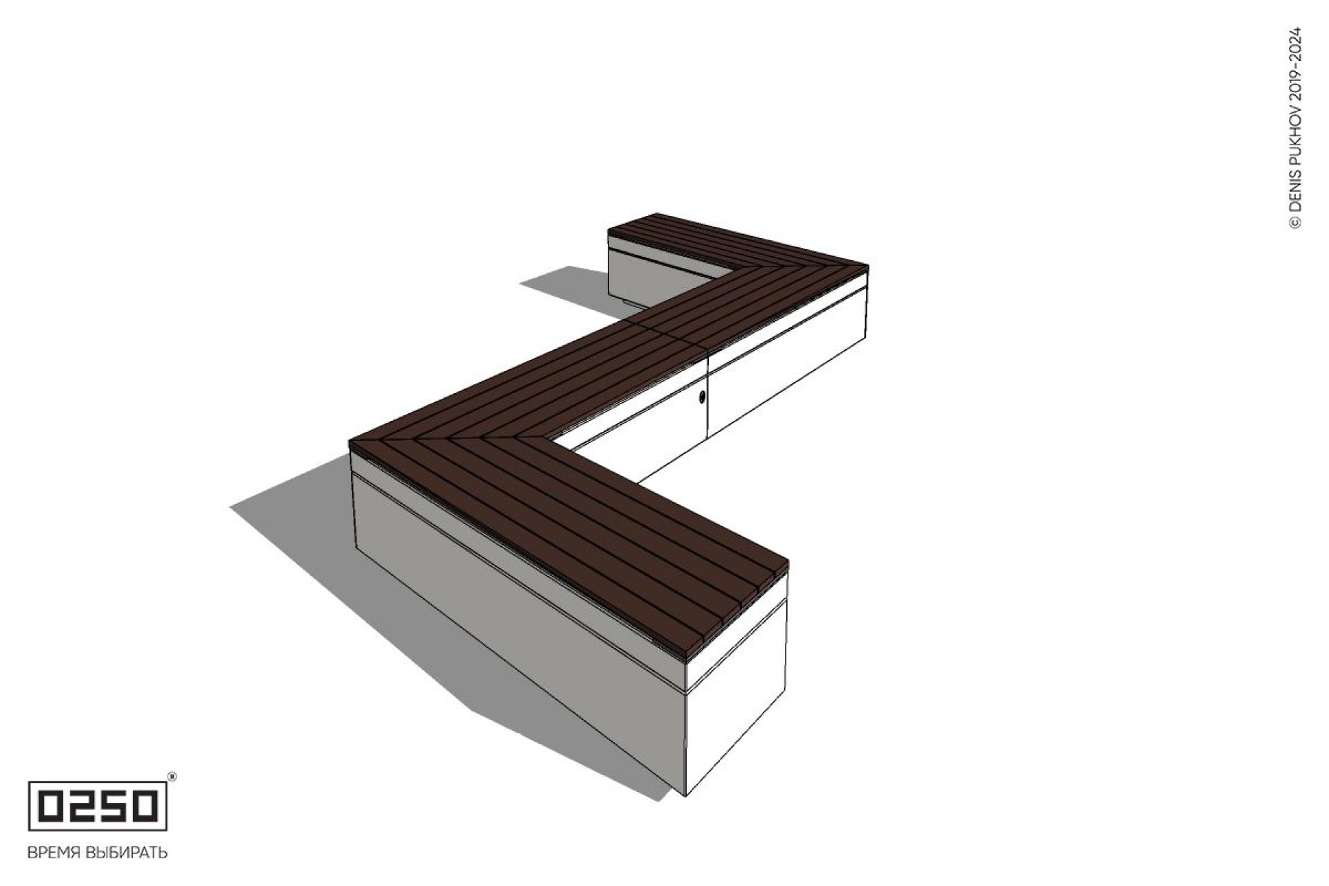 Уличная Z-образная трапецеидальная удвоенная скамейка на блоке производство 0250