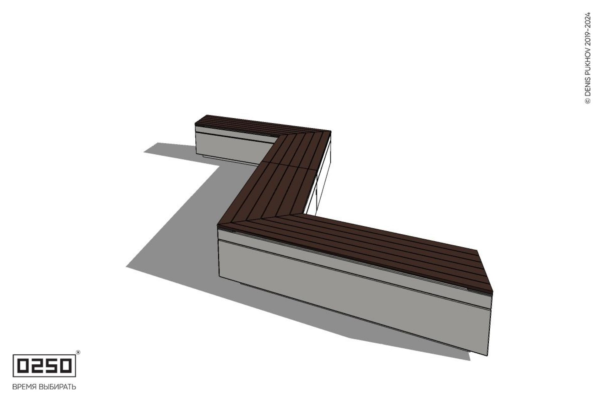 Уличная Z-образная трапецеидальная удвоенная скамейка на блоке производство 0250