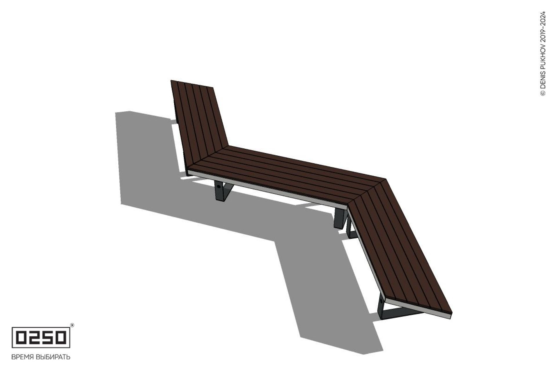 Уличная Z-образная трапецеидальная удлиненная скамейка на ножках производство 0250