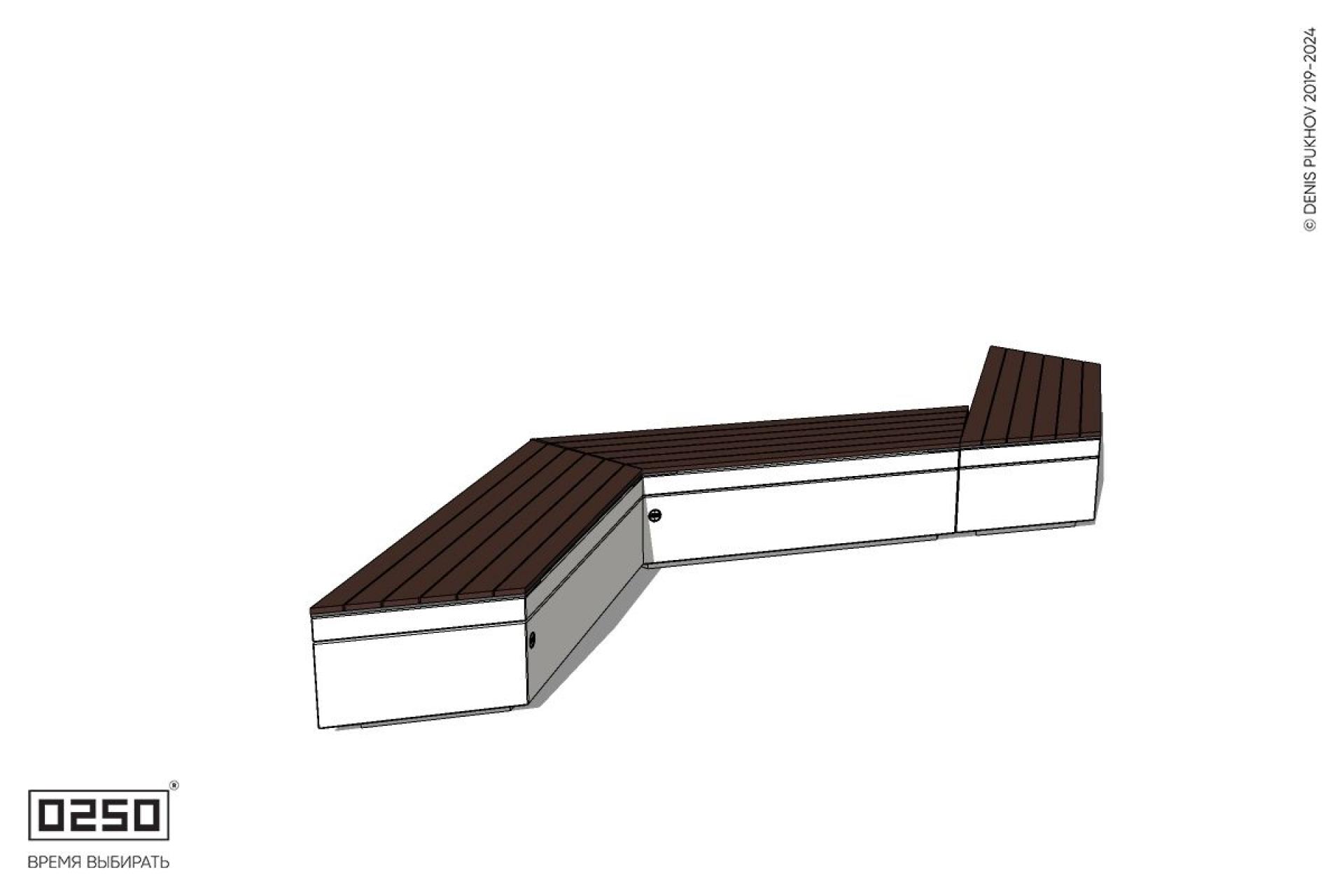 Уличная Z-образная трапецеидальная скамейка на блоке производство 0250