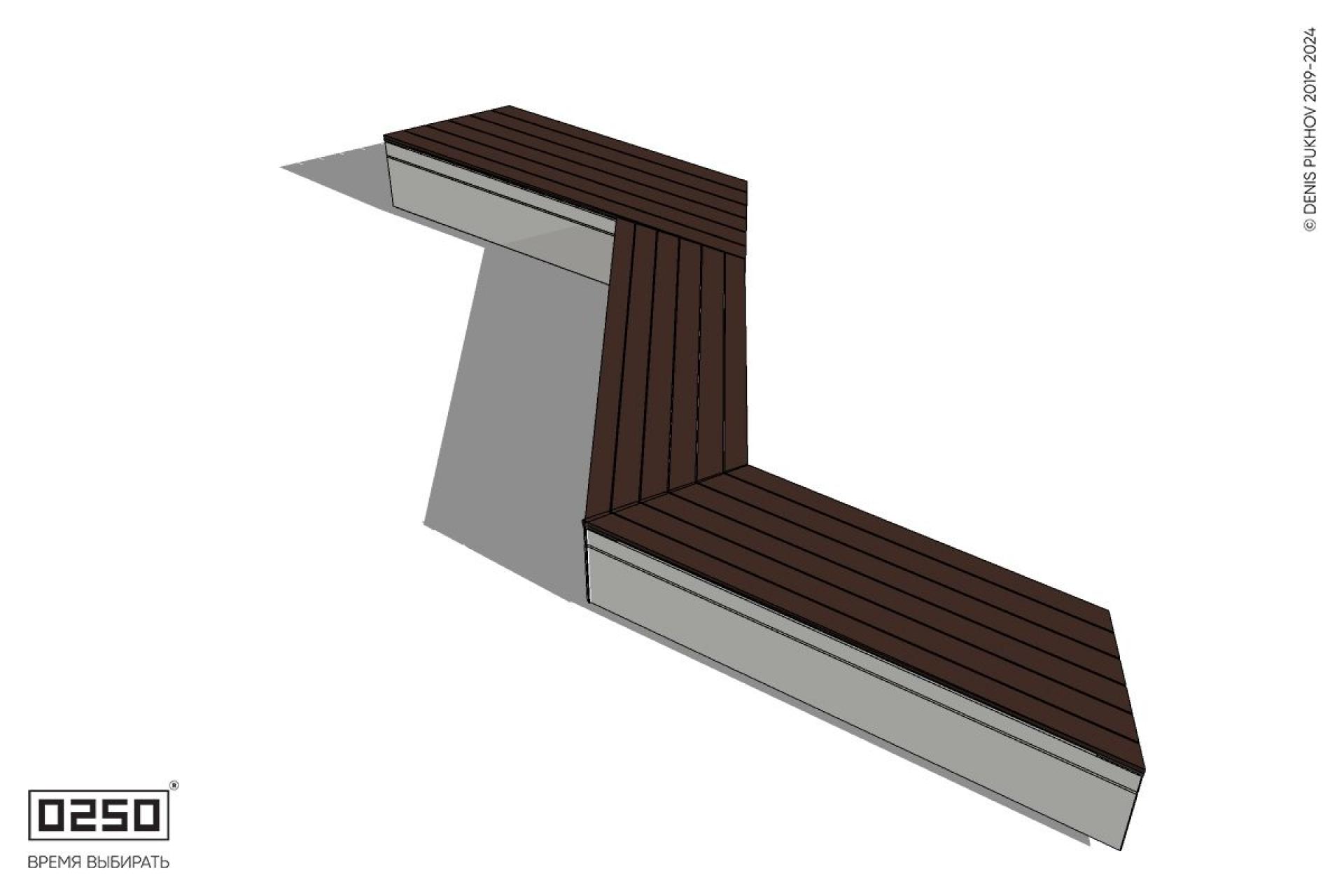 Уличная Z-образная трапецеидальная скамейка на блоке производство 0250