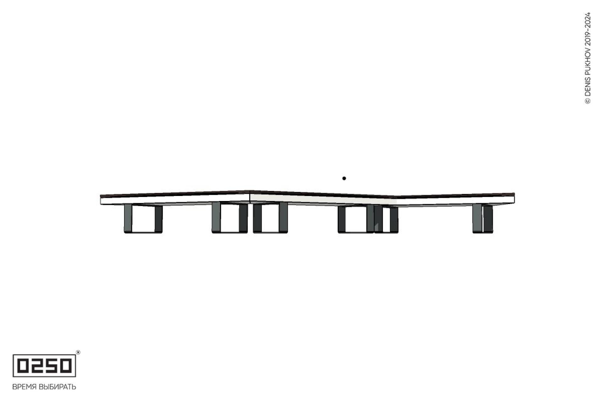 Уличная Z-образная трапециевидная скамейка на ножках производство 0250