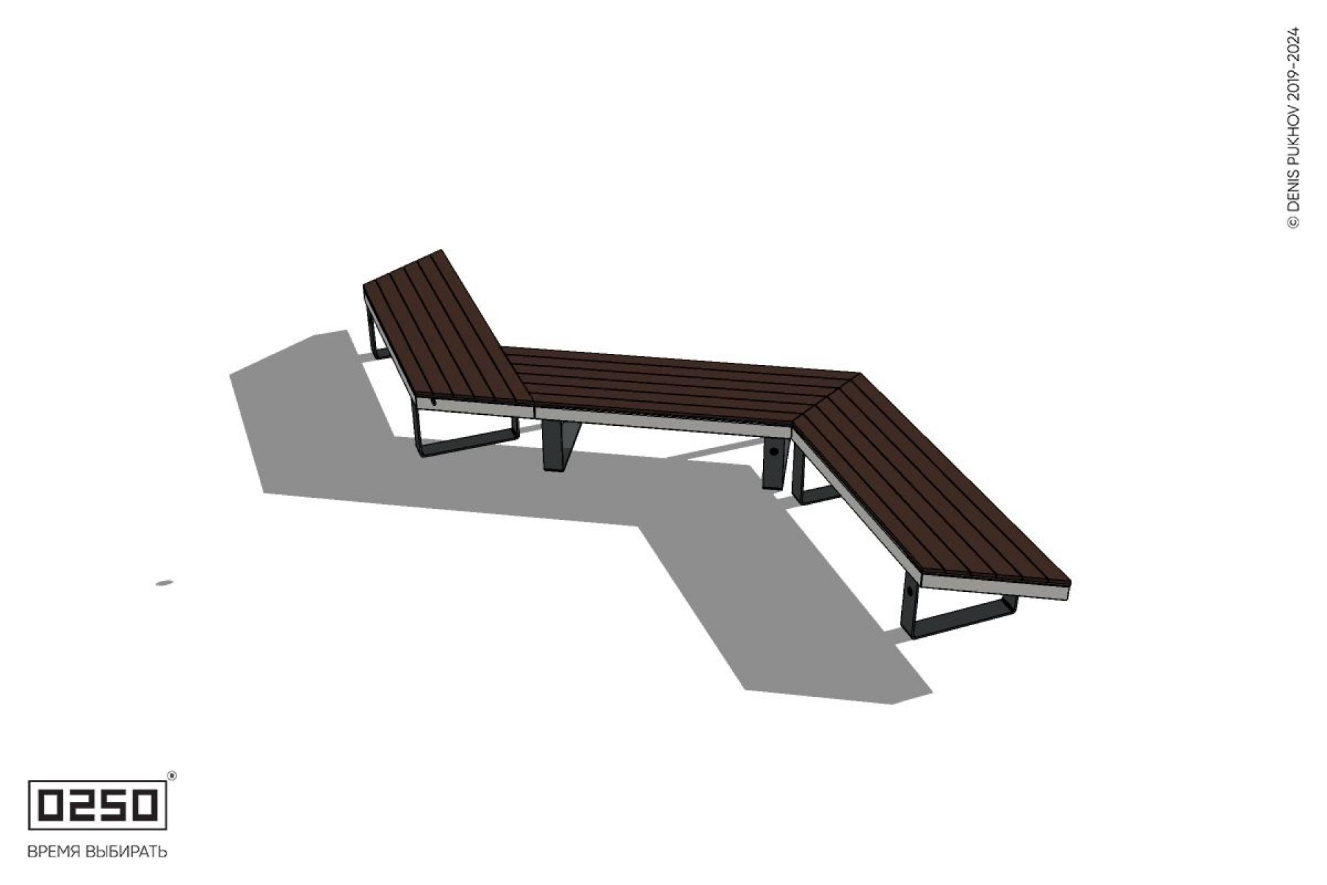 Уличная Z-образная трапециевидная скамейка на ножках производство 0250