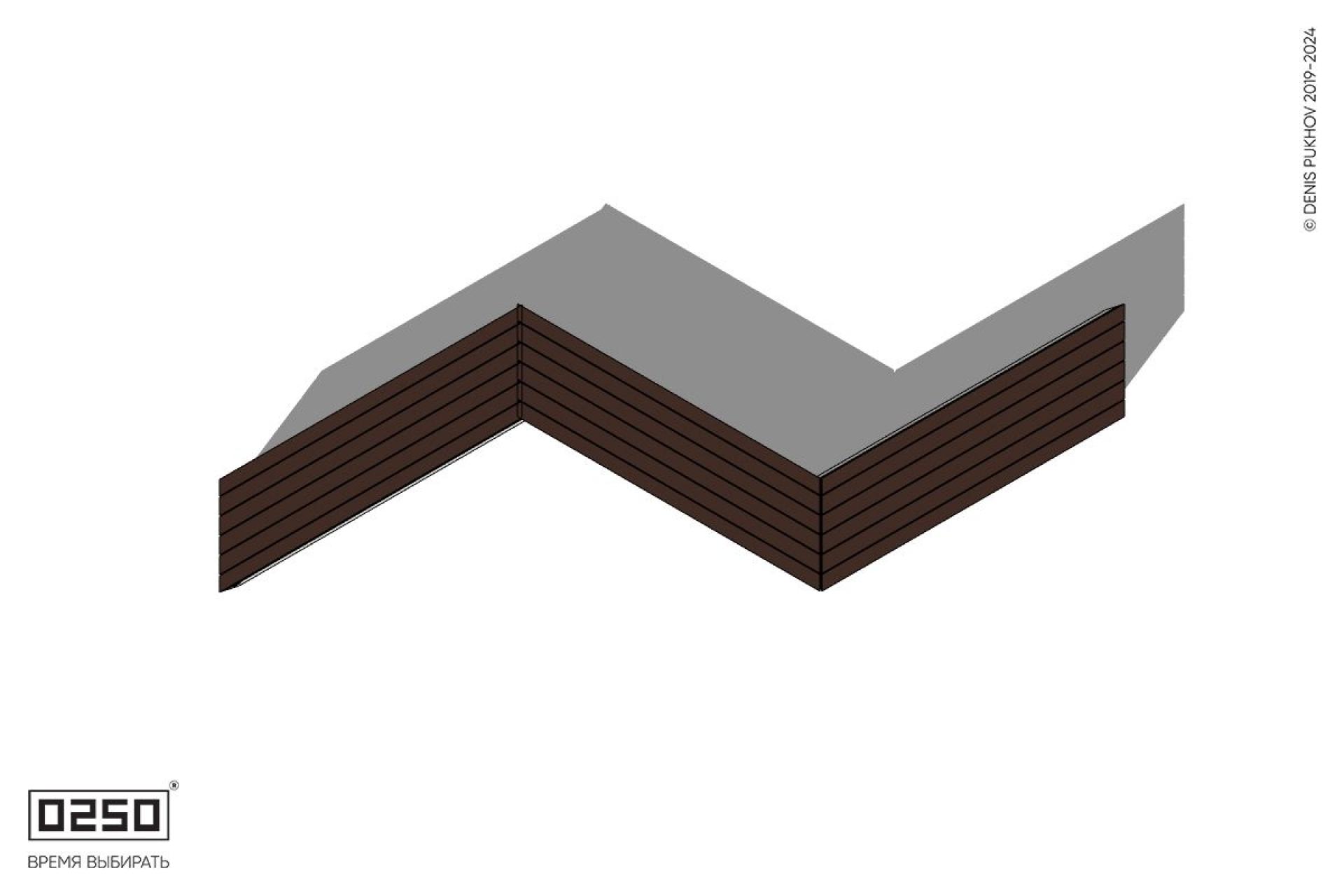 Уличная Z-образная трапециевидная длинная скамейка на блоке производство 0250, module