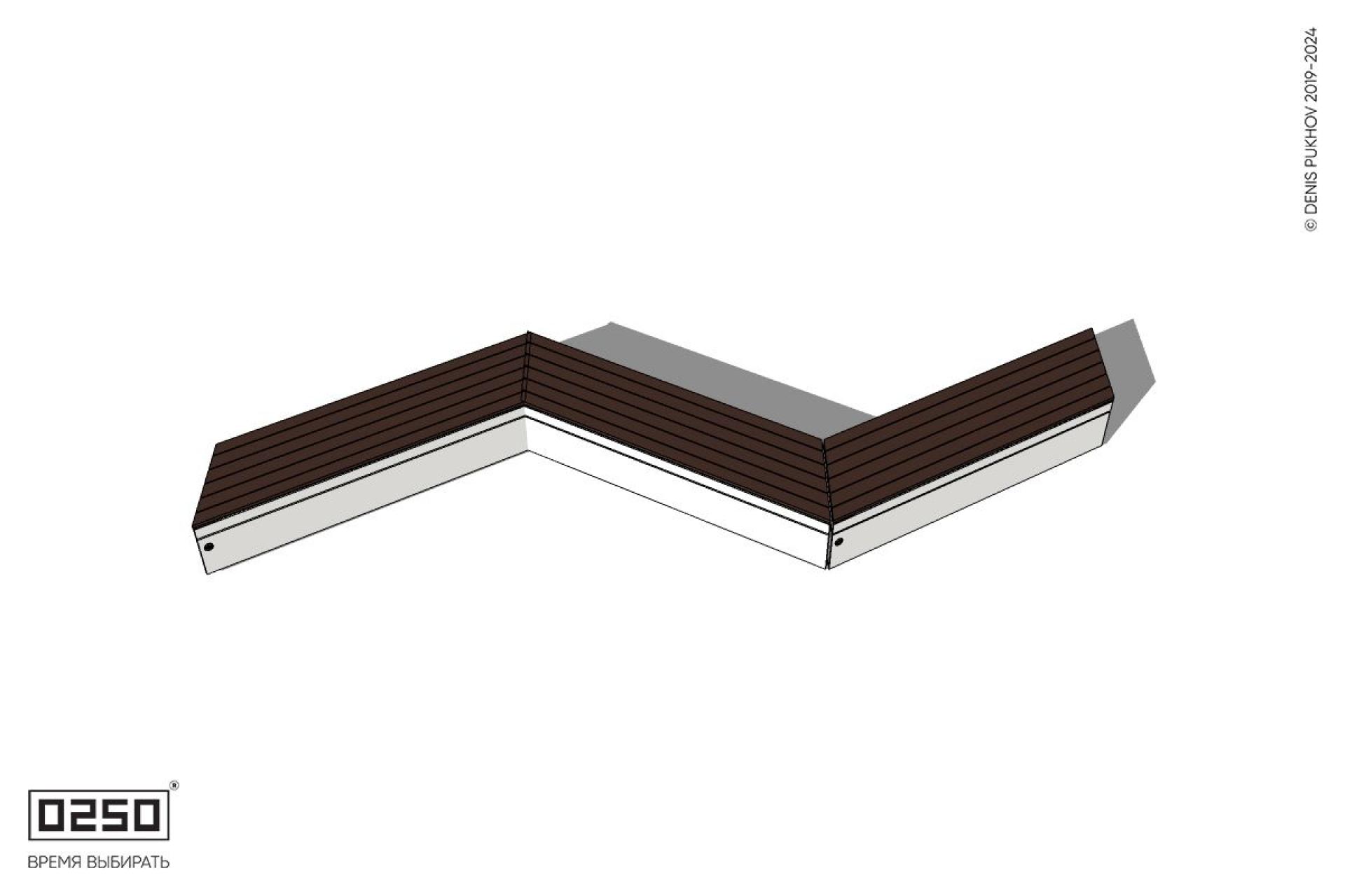 Уличная Z-образная трапециевидная длинная скамейка на блоке производство 0250