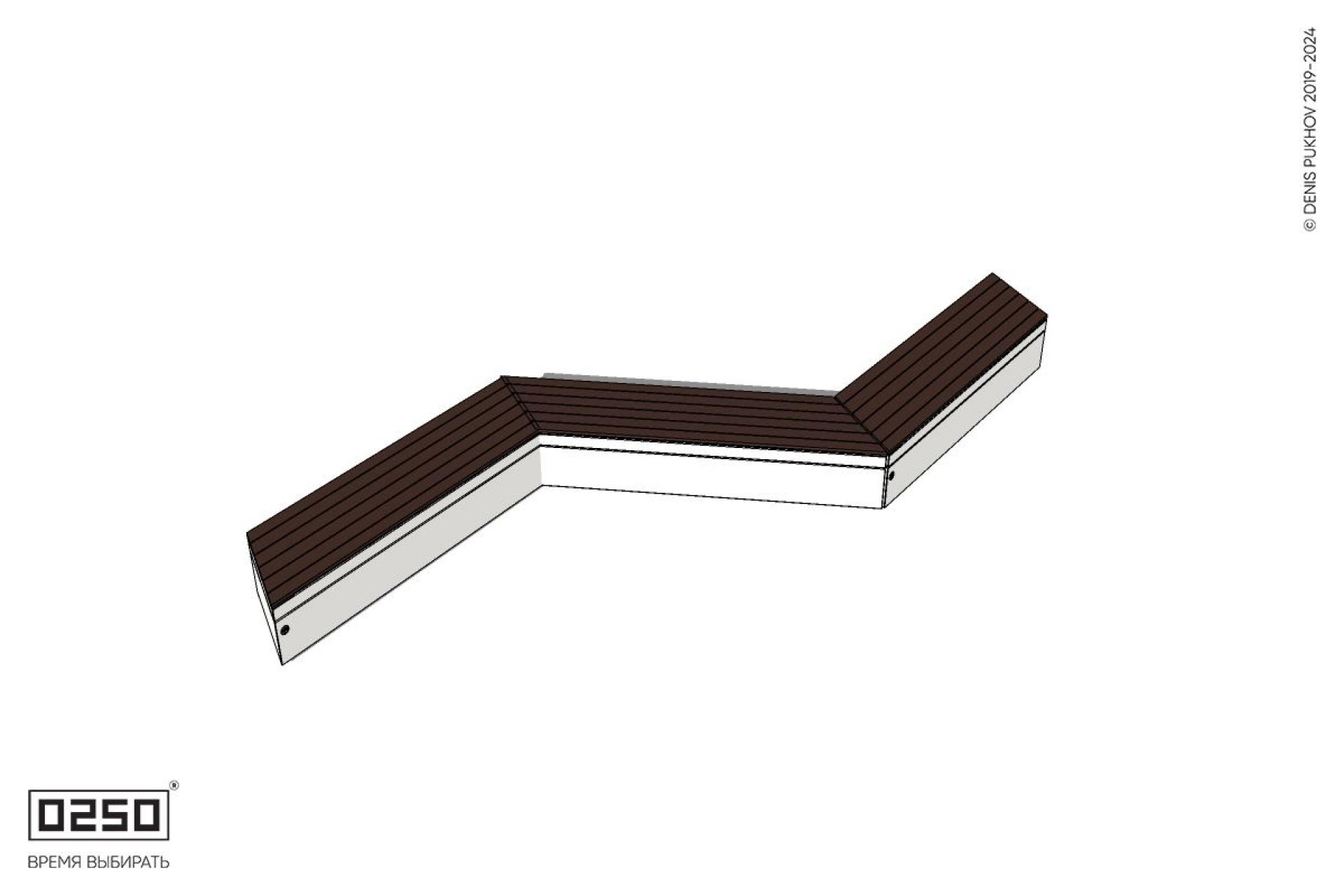 Уличная Z-образная трапециевидная длинная скамейка на блоке производство 0250