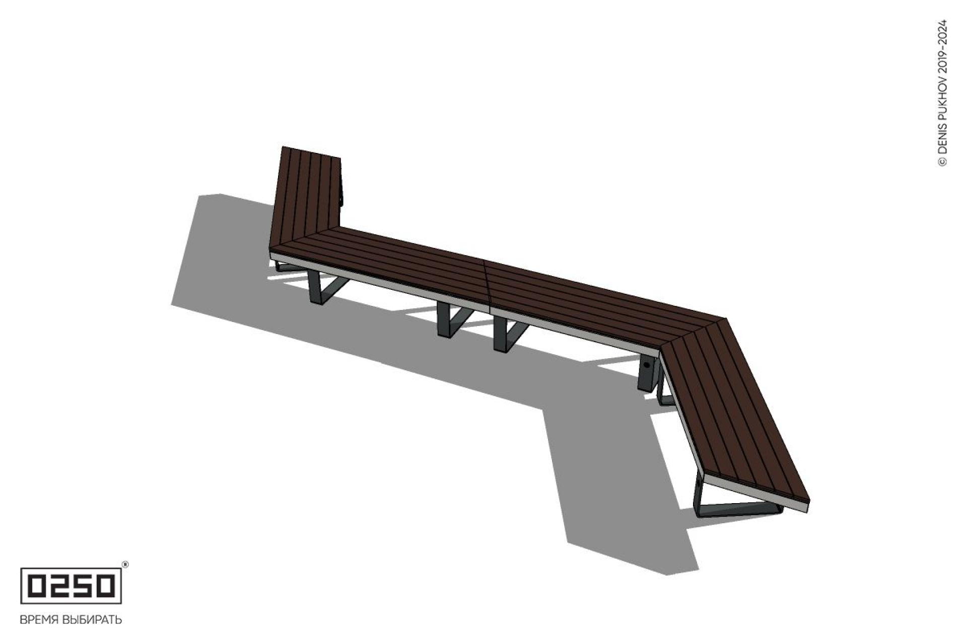 Уличная Z-образная трапецеидальная удвоенная скамейка на ножках производство 0250