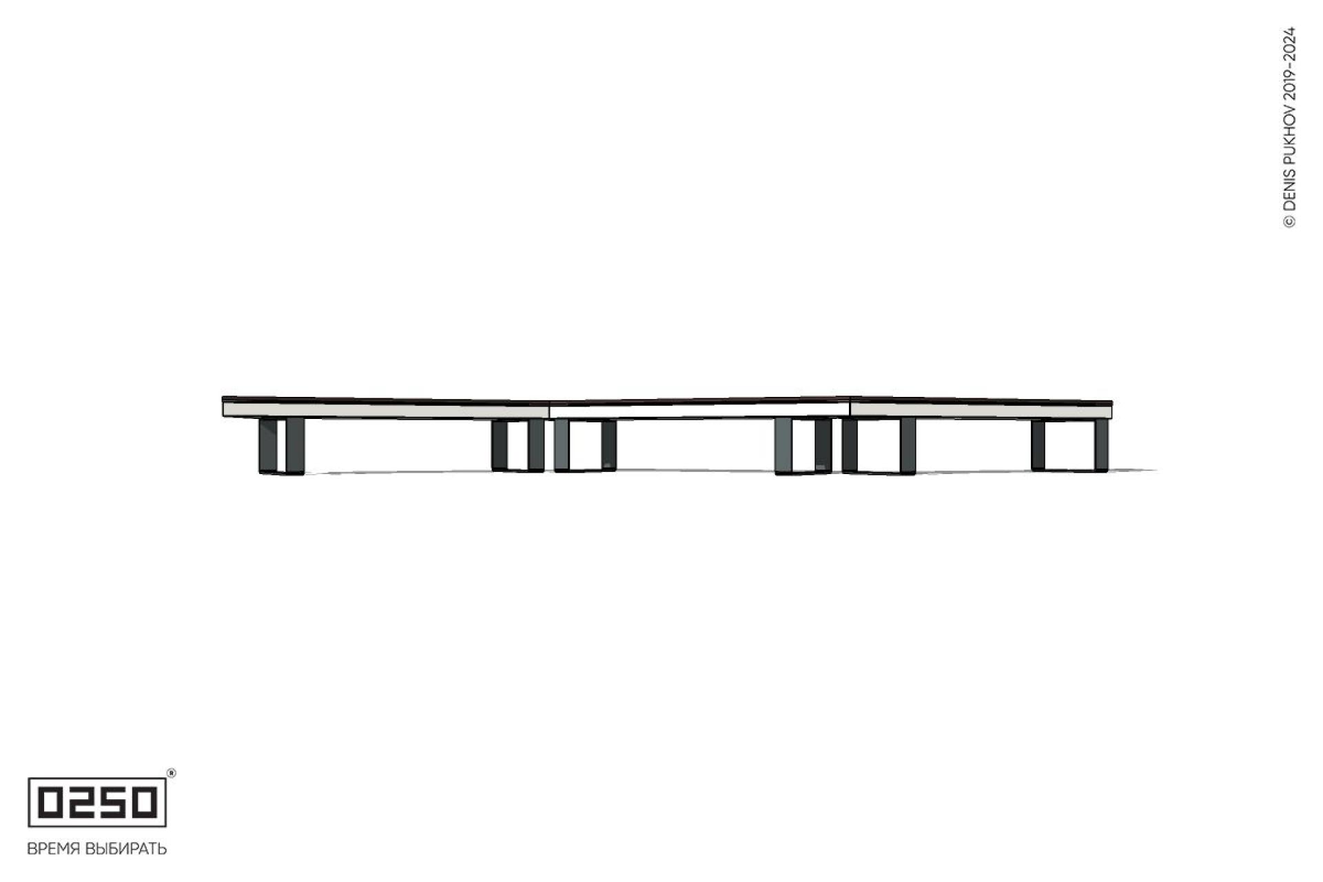 Уличная Z-образная трапециевидная длинная скамейка на ножках производство 0250